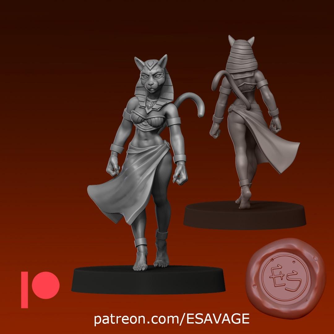 Egyptian God Miniature (6 Variations) - 28mm / 32mm / 36mm - Ethan Savage Studios - Resin Printed Figure for D&D, TTRPGs, and Board Games