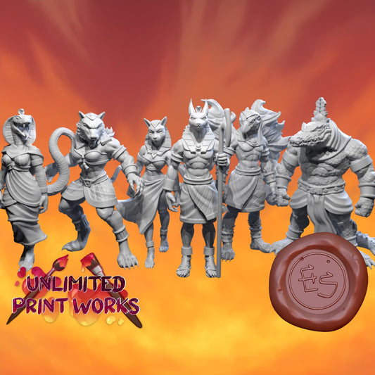 Egyptian God Miniature (6 Variations) - 28mm / 32mm / 36mm - Ethan Savage Studios - Resin Printed Figure for D&D, TTRPGs, and Board Games