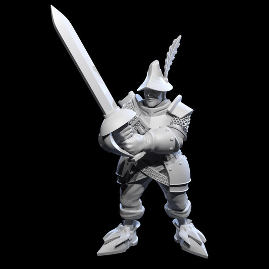 Stalwart Knight Miniature - 28mm / 32mm / 36mm - Ethan Savage Studios - Resin Printed Figure for D&D, TTRPGs, and Board Games