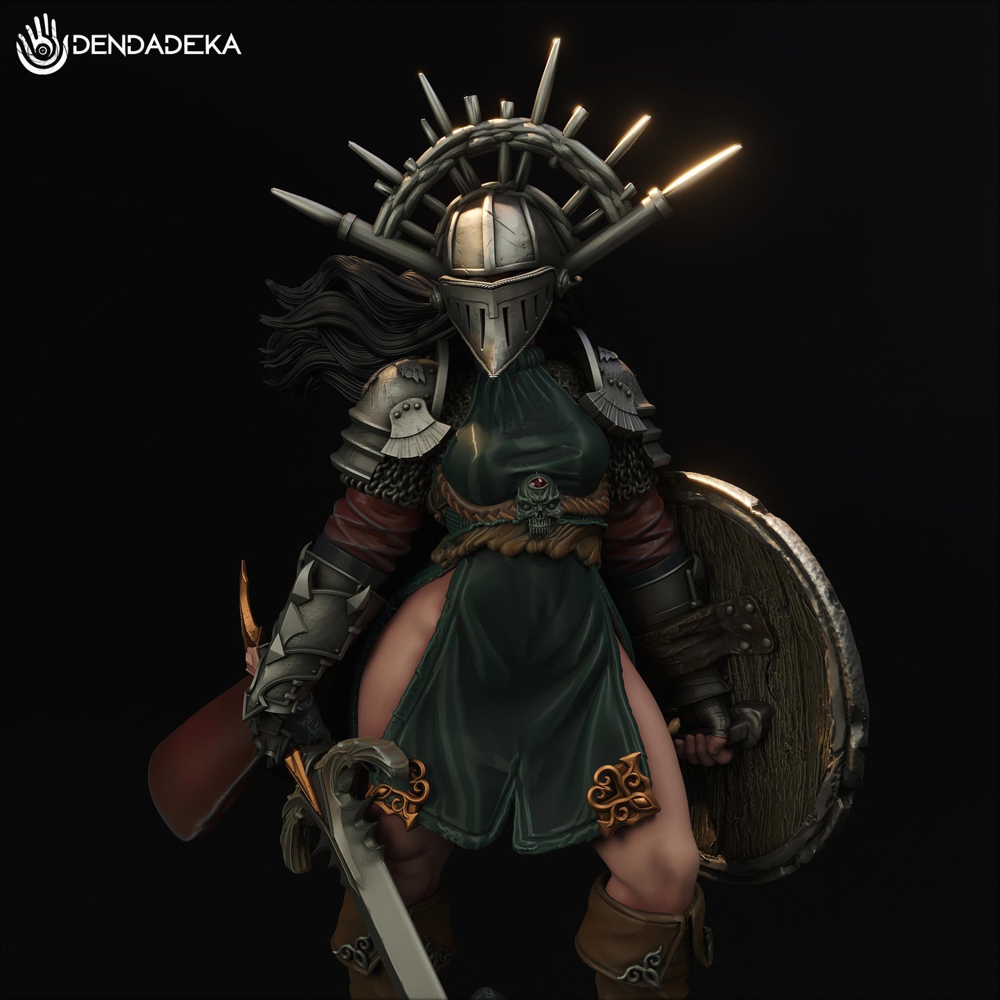 Paladin Argana Stroim Figure (w/NSFW Option) - 75mm / 120mm - Dendadeka - Collectible Resin Printed Statue for Painting & Display