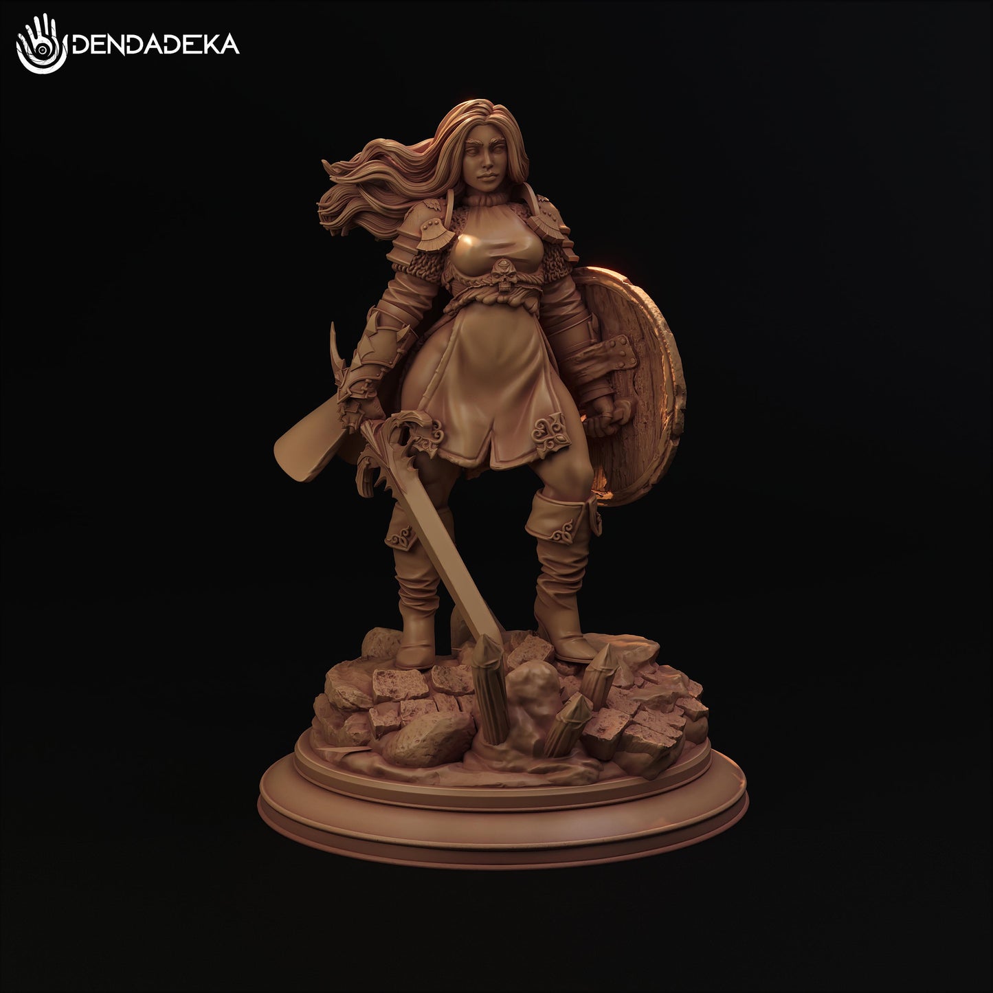 Paladin Argana Stroim Figure (w/NSFW Option) - 75mm / 120mm - Dendadeka - Collectible Resin Printed Statue for Painting & Display