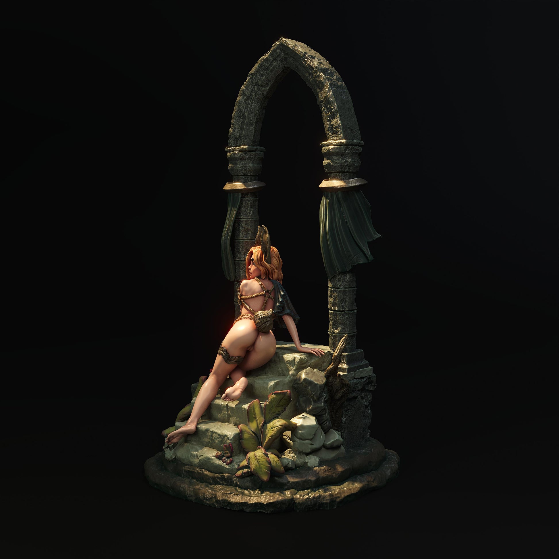 Rabbitkin Soina Luun Figure (w/NSFW Option) - 75mm / 120mm - Dendadeka - Collectible Resin Printed Statue for Painting & Display
