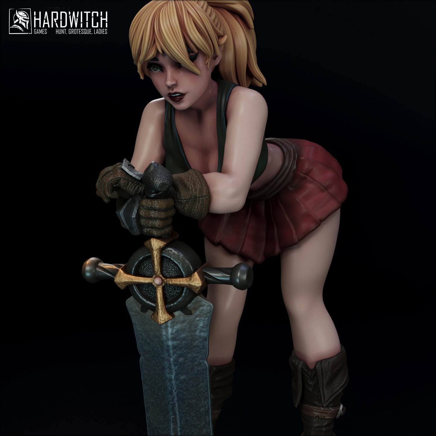 Mercenary Isabella Cordis Figure (w/NSFW Option) - 75mm / 120mm - HardWitch Games - Collectible Resin Printed Statue for Painting & Display