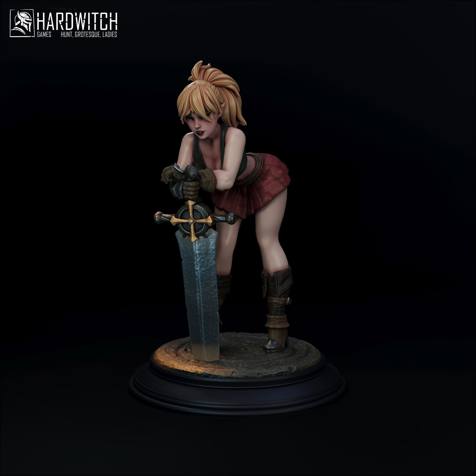 Mercenary Isabella Cordis Figure (w/NSFW Option) - 75mm / 120mm - HardWitch Games - Collectible Resin Printed Statue for Painting & Display