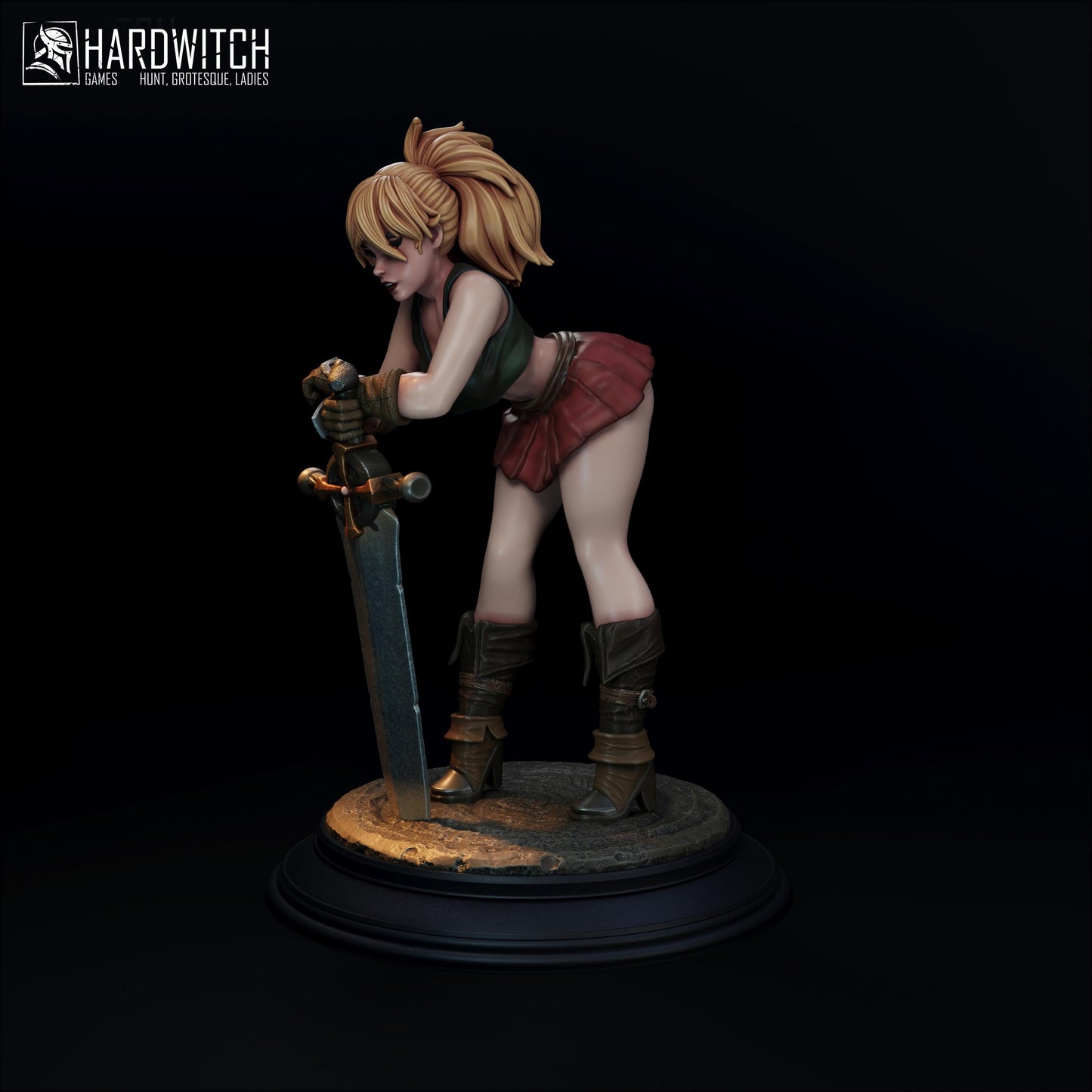 Mercenary Isabella Cordis Figure (w/NSFW Option) - 75mm / 120mm - HardWitch Games - Collectible Resin Printed Statue for Painting & Display
