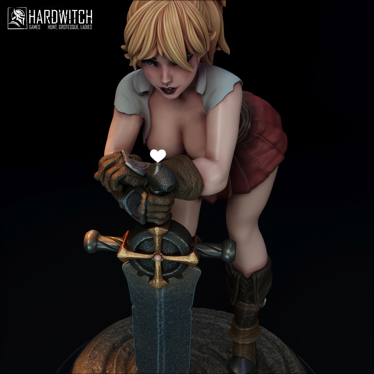 Mercenary Isabella Cordis Figure (w/NSFW Option) - 75mm / 120mm - HardWitch Games - Collectible Resin Printed Statue for Painting & Display