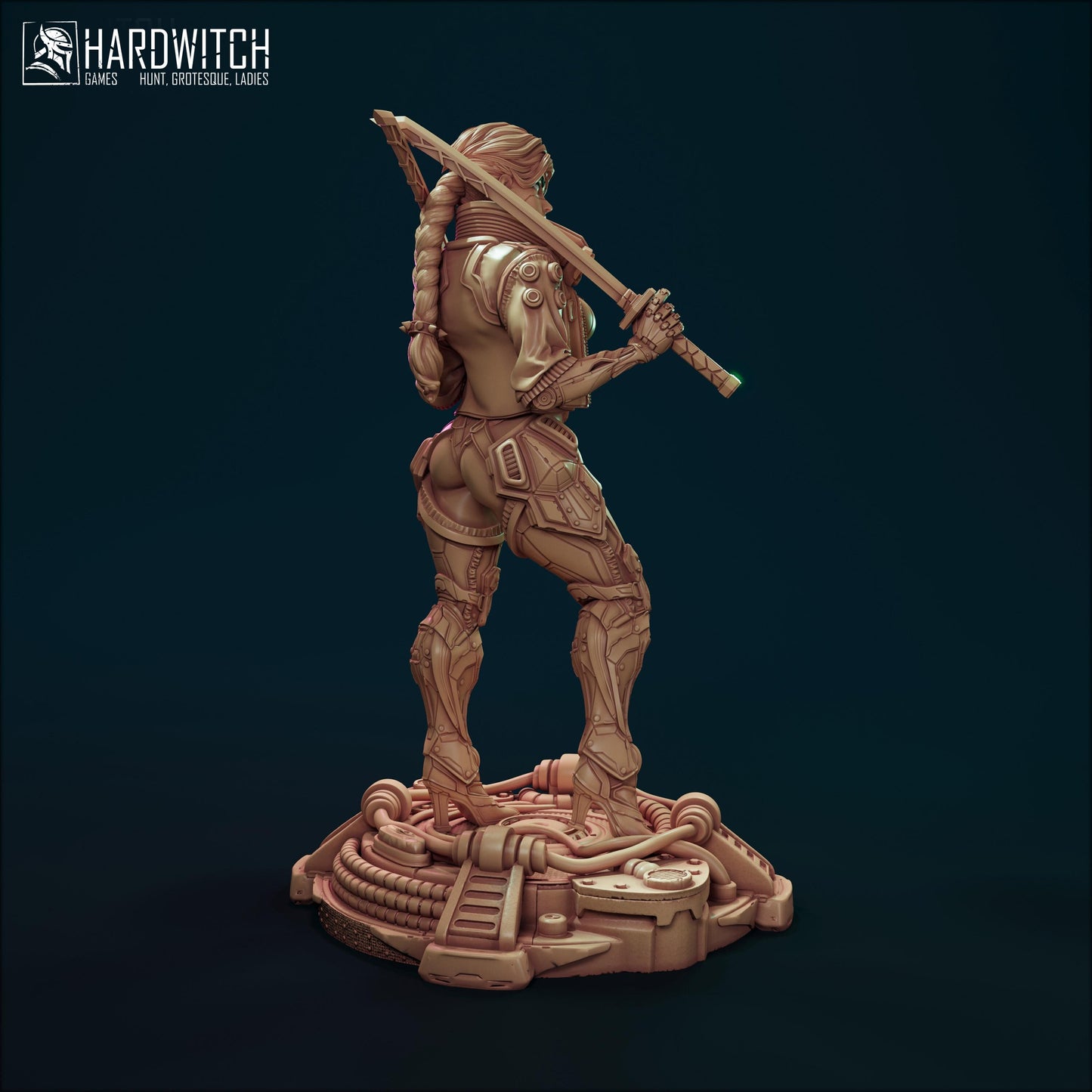 Edgerunner Martena Trambaleen Figure - 75mm / 154mm - HardWitch Games - Collectible Resin Printed Statue for Painting & Display