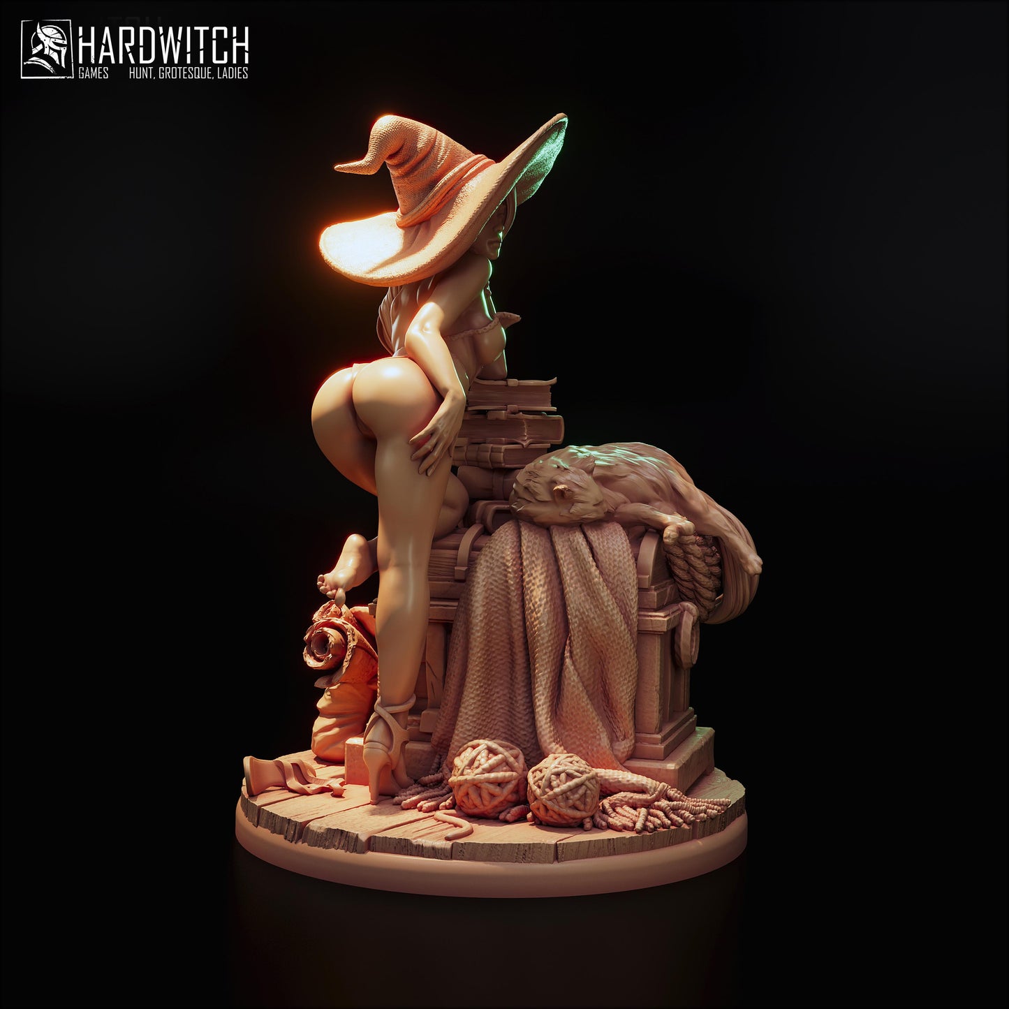 Sorceress Sandra Paxter Miniature (w/NSFW Option) - 75mm / 120mm - HardWitch Games - Collectible Resin Printed Statue for Painting & Display