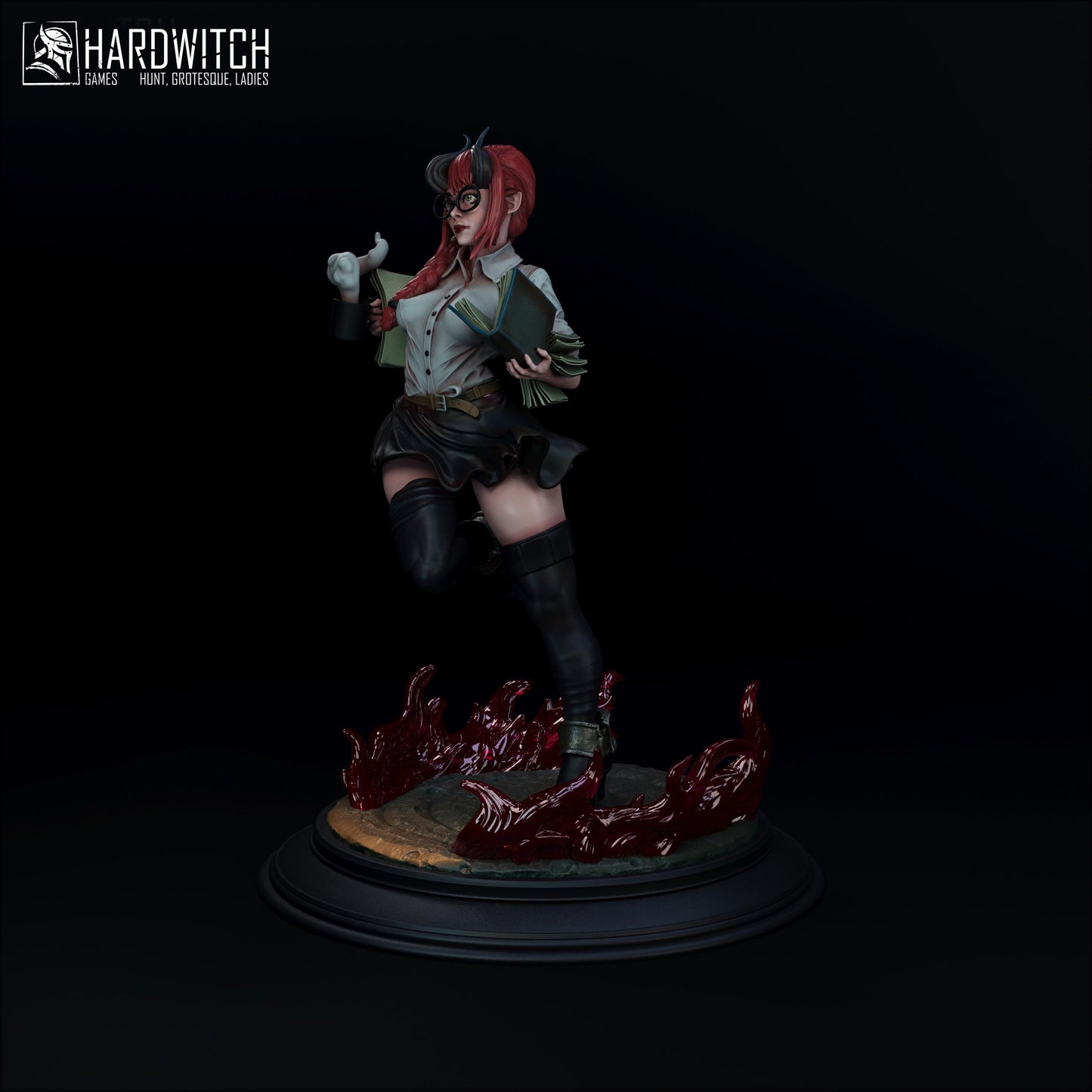 Sorceress Linda Azulay Miniature (w/NSFW Option) - 75mm / 120mm - HardWitch Games - Collectible Resin Printed Statue for Painting & Display
