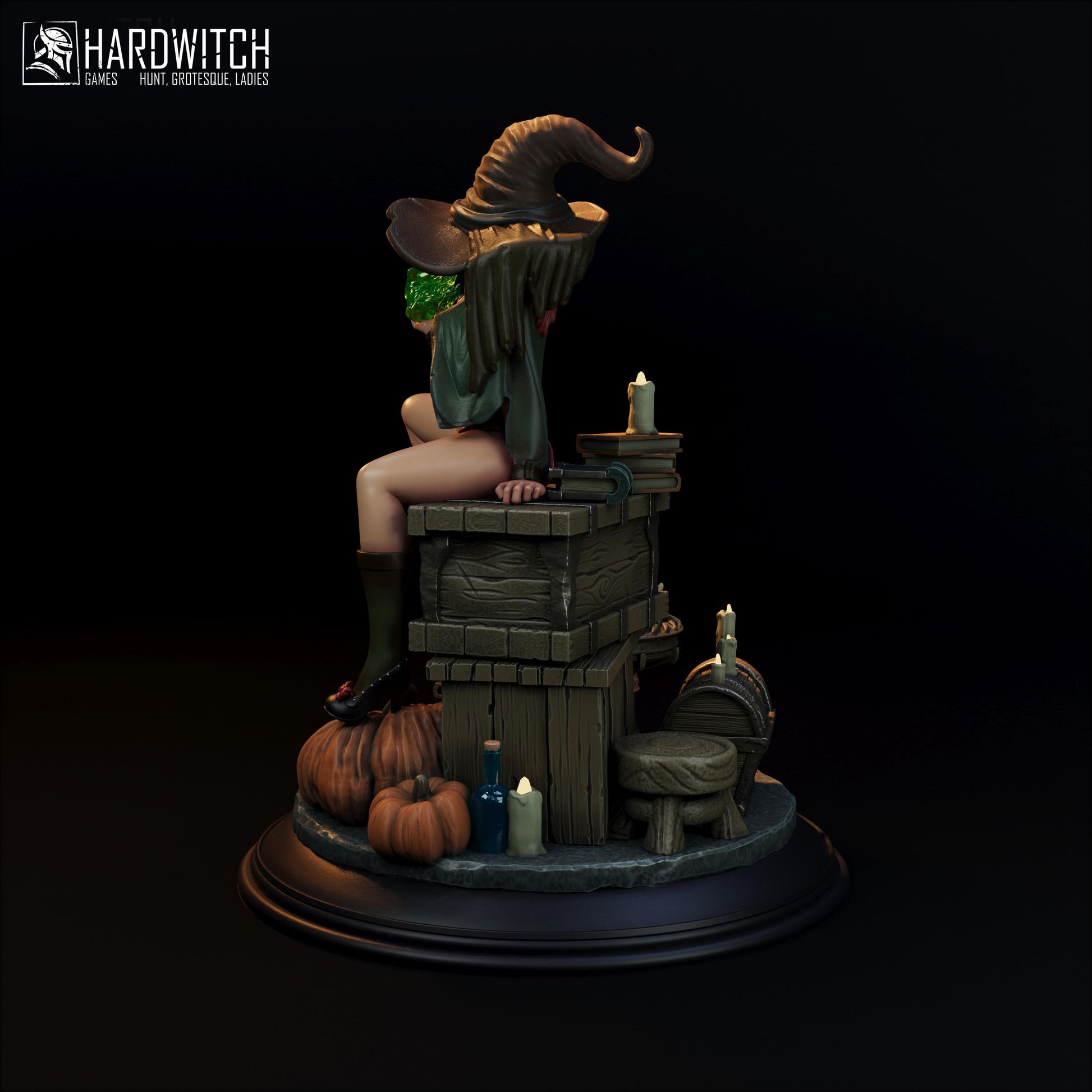 Sorceress Kidah Brown Figure - 75mm / 120mm - HardWitch Games - Collectible Resin Printed Statue for Painting & Display
