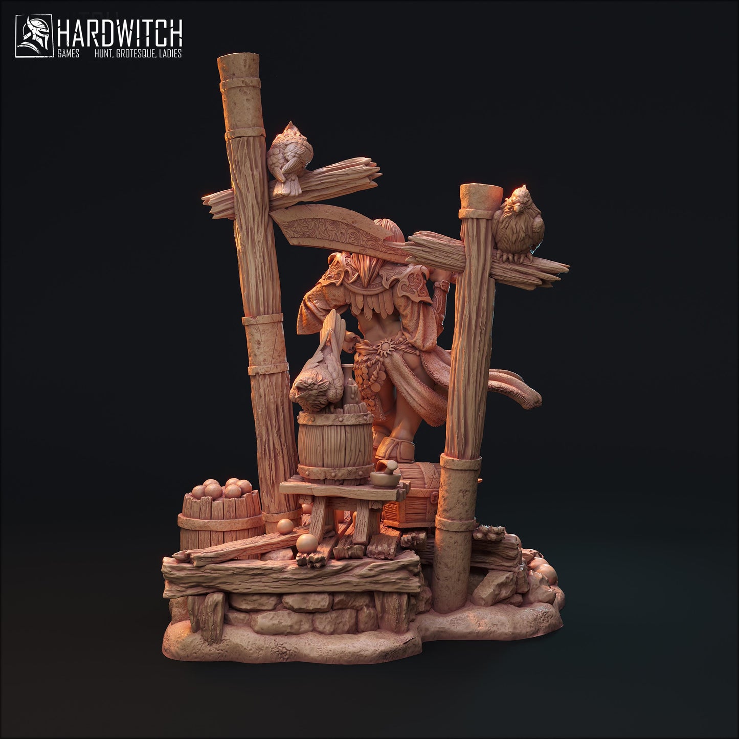 Leenhva O'Braites Miniature (w/NSFW Option) - 28mm / 32mm / 36mm / 75mm - HardWitch Games - Resin Printed Figure for D&D and TTRPGs