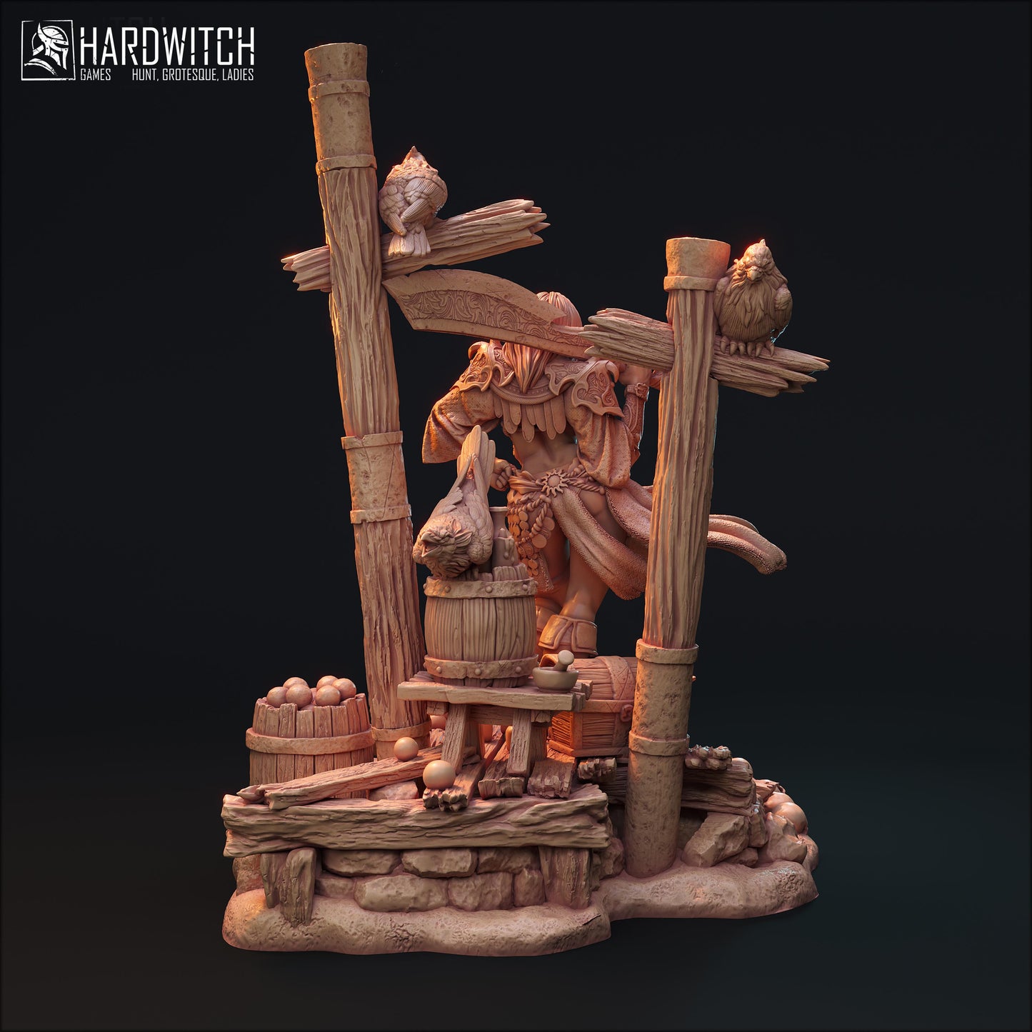 Leenhva O'Braites Miniature (w/NSFW Option) - 28mm / 32mm / 36mm / 75mm - HardWitch Games - Resin Printed Figure for D&D and TTRPGs