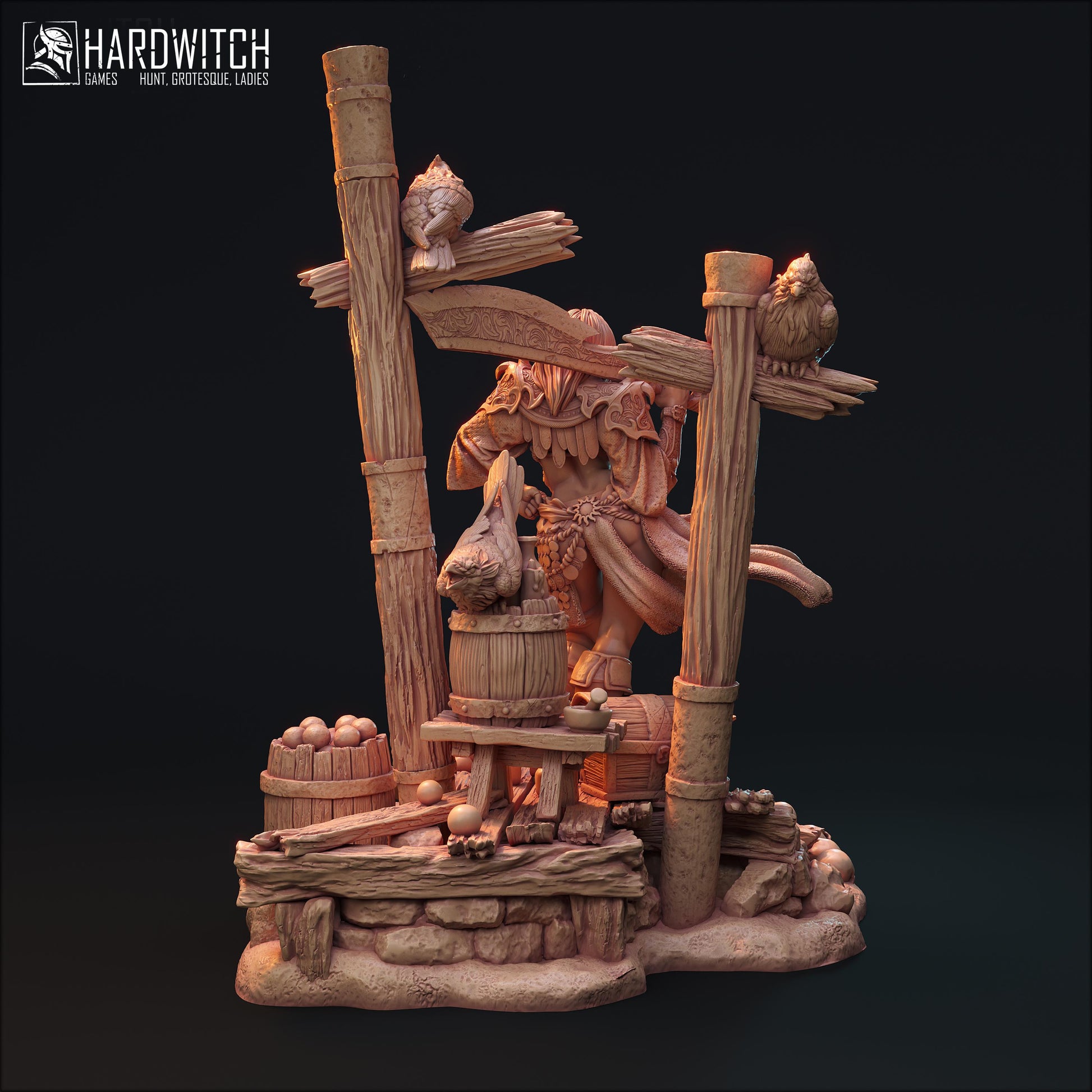 Leenhva O'Braites Miniature (w/NSFW Option) - 28mm / 32mm / 36mm / 75mm - HardWitch Games - Resin Printed Figure for D&D and TTRPGs