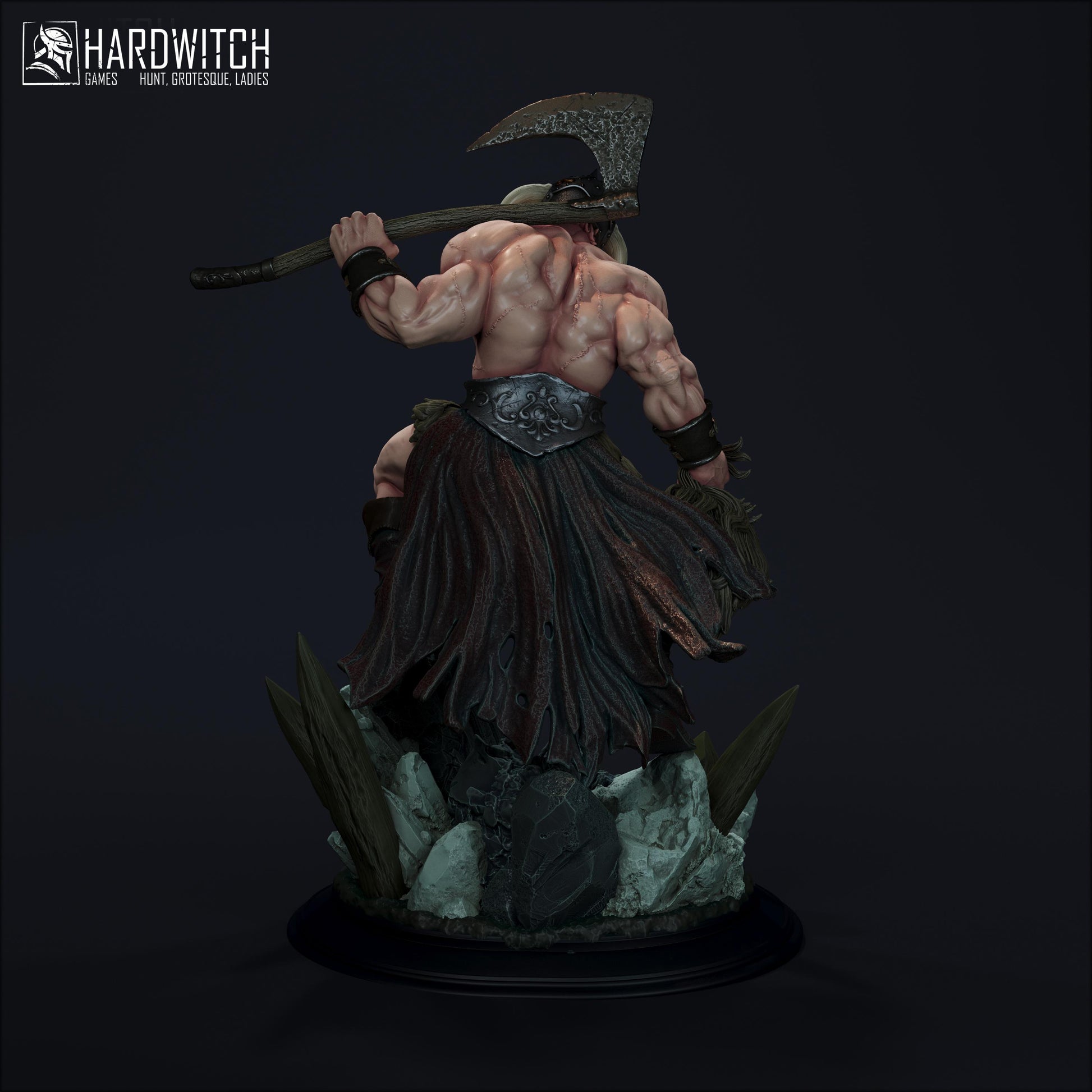 Headtaker Miniature - 28mm / 32mm / 36mm / 75mm - HardWitch Games - Resin Printed Figure for D&D, TTRPGs, and Board Games