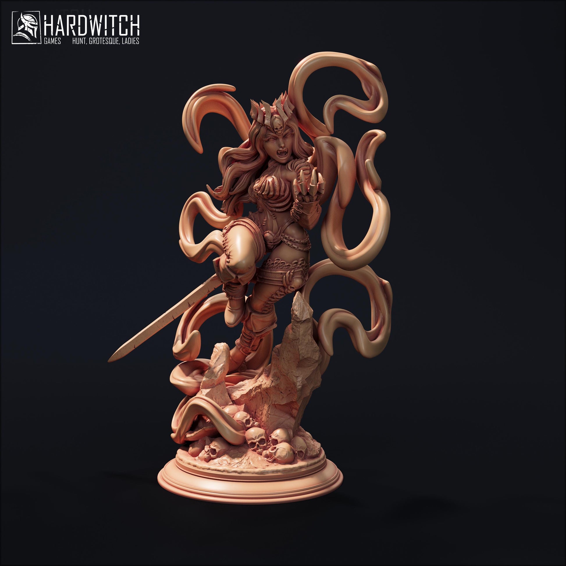 Vampiress Terrona Empada Miniature - 28mm / 32mm / 36mm / 75mm - HardWitch Games - Resin Printed Figure for D&D, TTRPGs, and Board Games