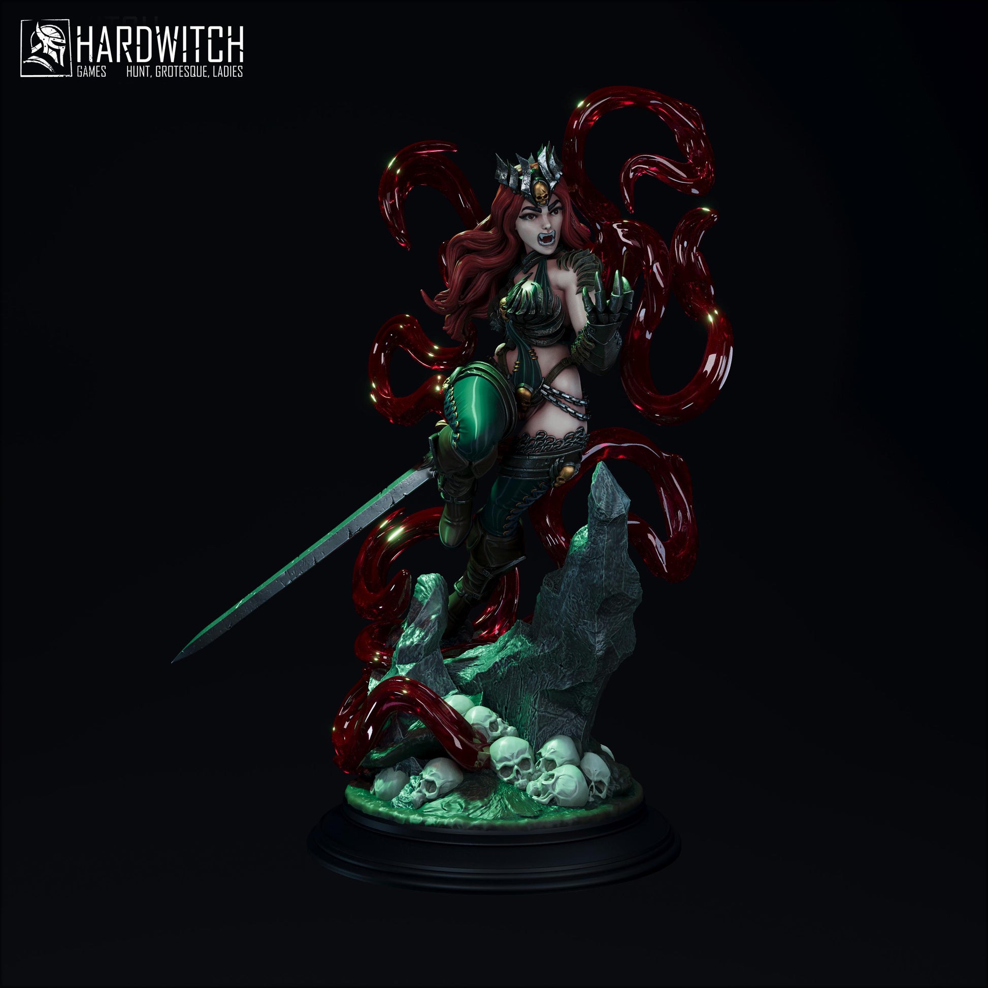 Vampiress Terrona Empada Miniature - 28mm / 32mm / 36mm / 75mm - HardWitch Games - Resin Printed Figure for D&D, TTRPGs, and Board Games