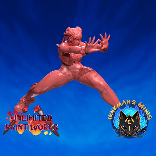 Lady Kickwell Miniature - 28mm / 32mm / 36mm - Irnkman's Minis - Resin Printed Figure for D&D, TTRPGs, and Board Games