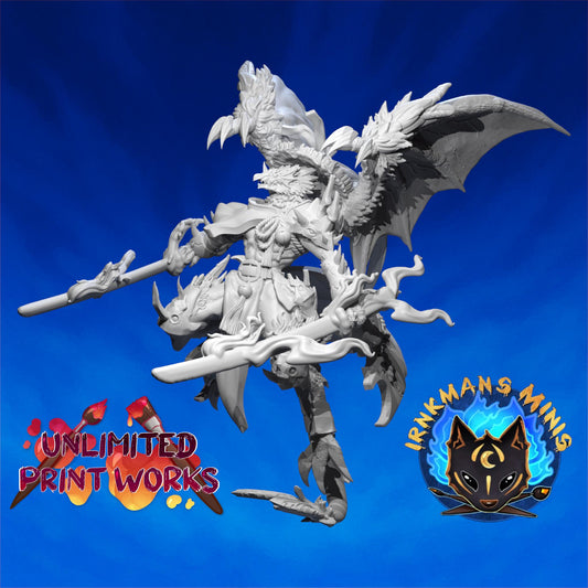 Dragon Ronin Miniature - 28mm / 32mm / 36mm - Irnkman's Minis - Resin Printed Figure for D&D, TTRPGs, and Board Games