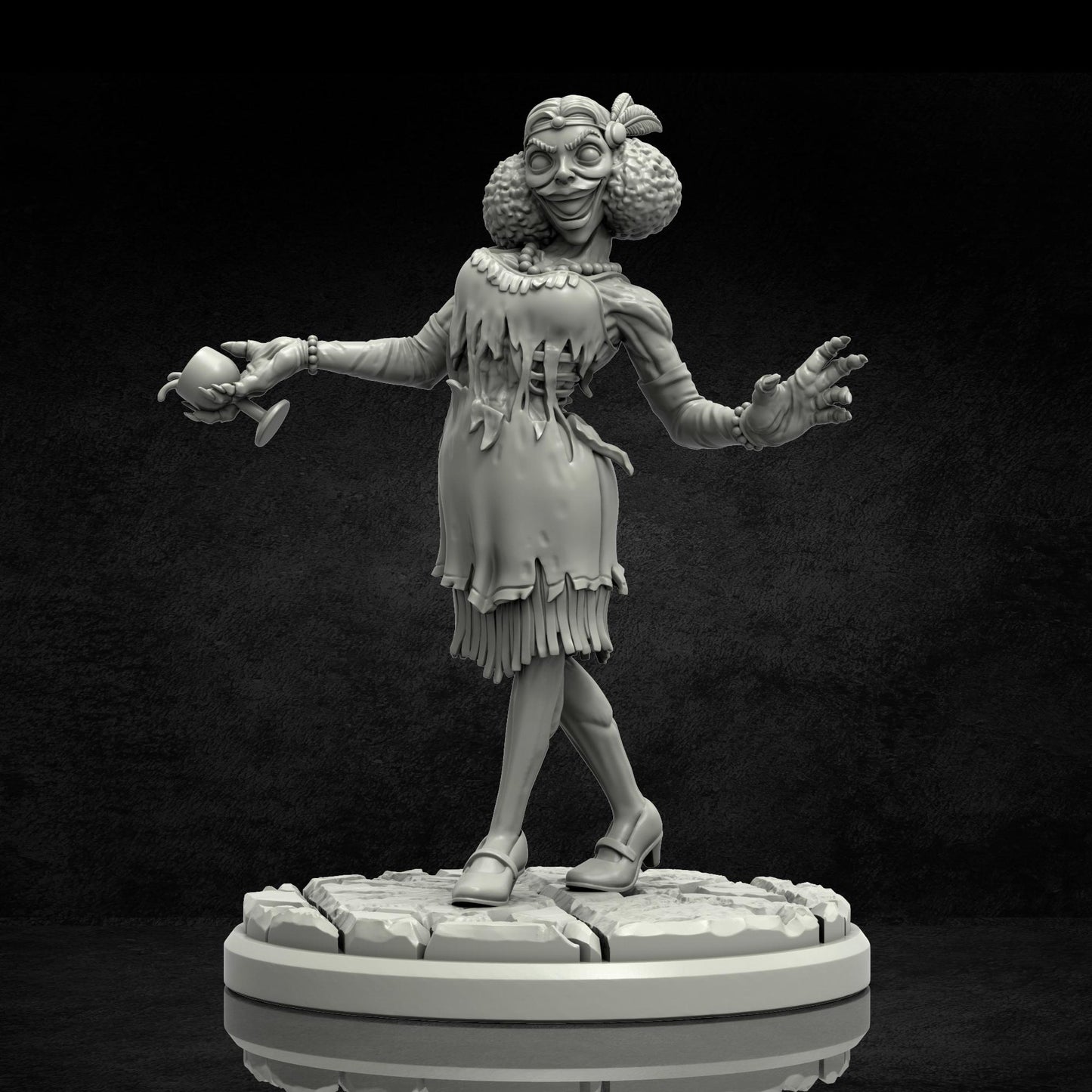 Hostess Miniature (2 Variations)- 28mm / 32mm / 36mm - Adaevy Creations - Resin Printed Figure for Arkham Horror and Lovecraftian TTRPGs