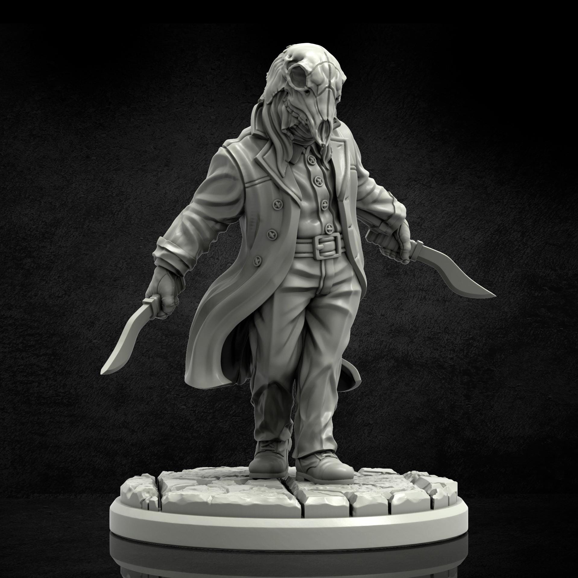 Masked Hunter Miniature - 28mm / 32mm / 36mm - Adaevy Creations - Resin Printed Figure for Arkham Horror and Lovecraftian TTRPGs