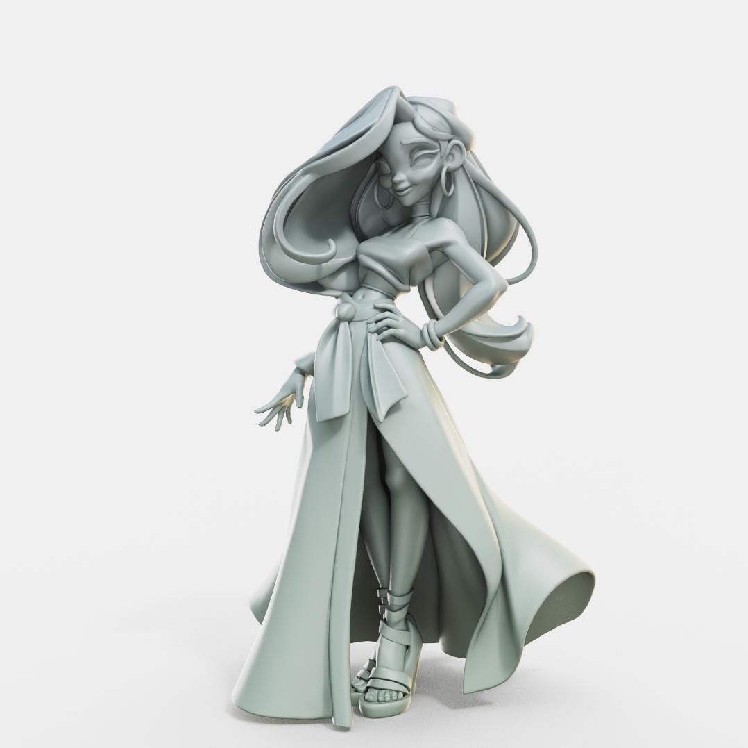 Muse Maiden Amira Miniature (w/NSFW Option) - 28mm / 32mm / 36mm - Female Miniatures - Resin Printed Figure for Painting and Display