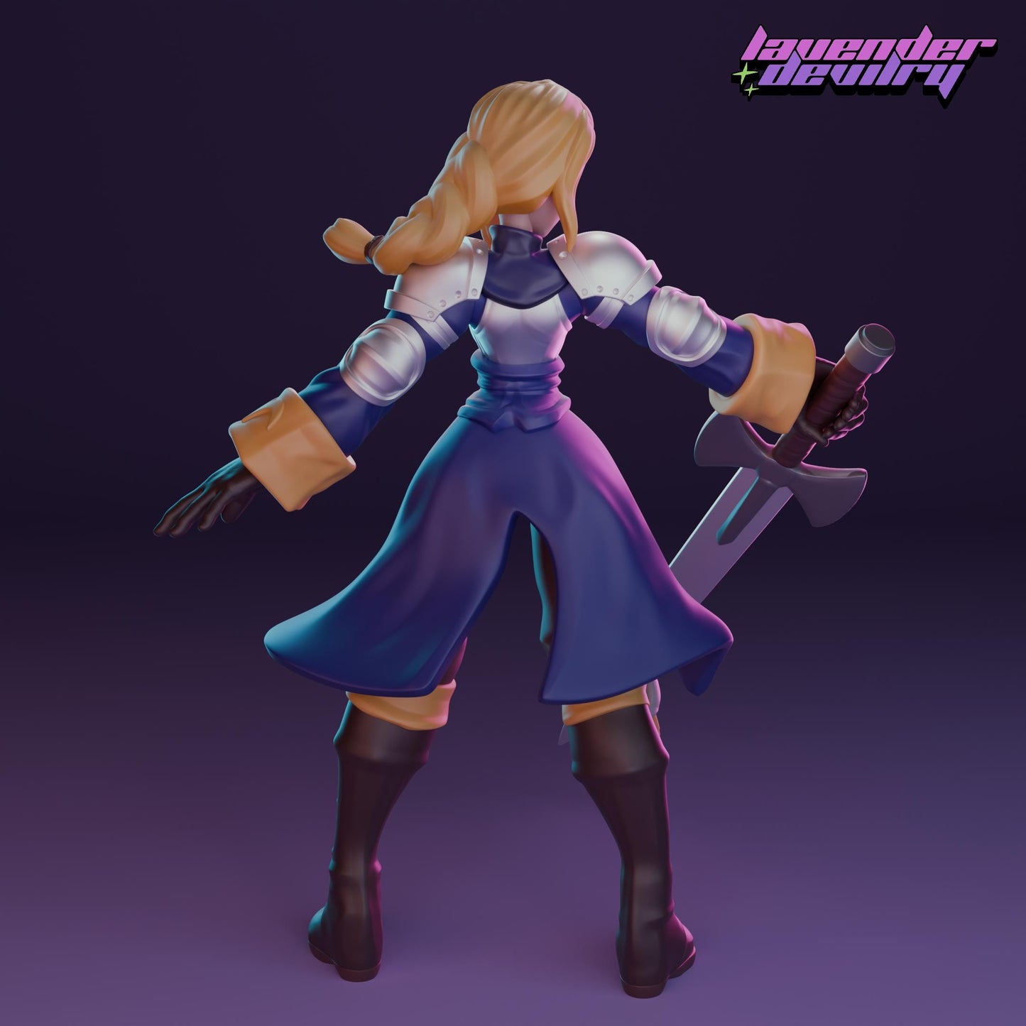 Holy Knight Miniature - 28mm / 32mm / 36mm / 75mm - Lavender Devilry - Resin Printed Figure for D&D, TTRPGs and Board Games