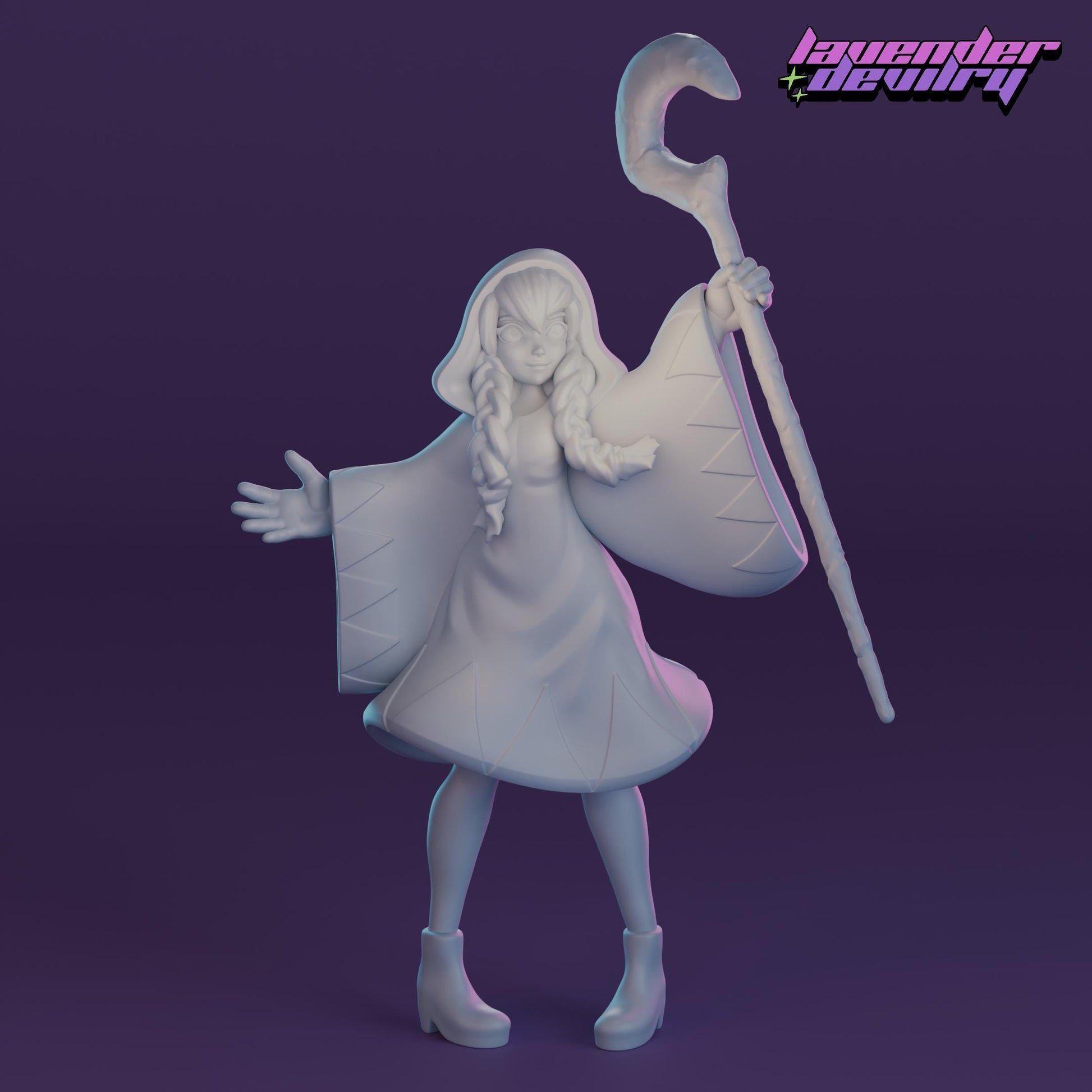 Holy Priestess Miniature - 28mm / 32mm / 36mm / 75mm - Lavender Devilry - Resin Printed Figure for D&D, TTRPGs and Board Games