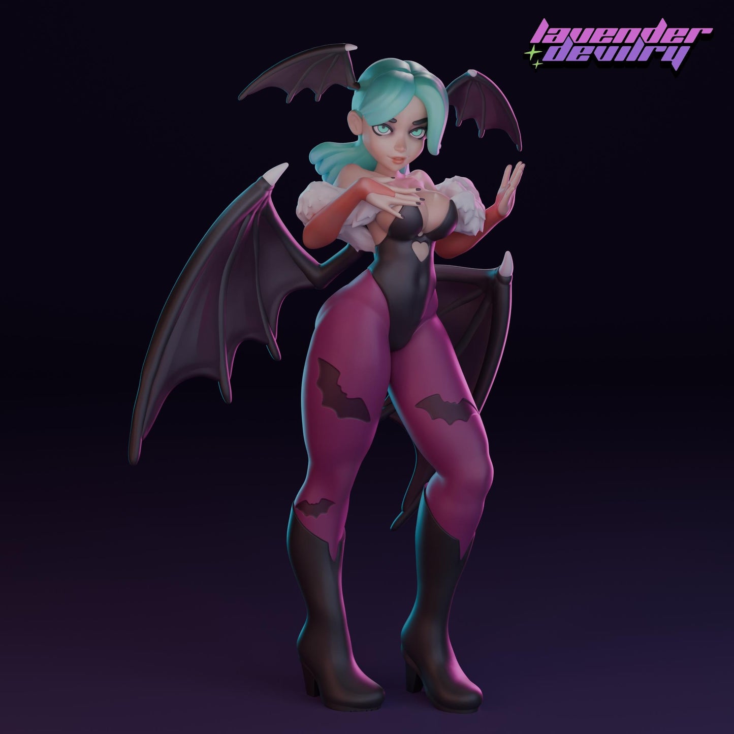 Succubus Lily Miniature - 28mm / 32mm / 36mm / 75mm - Lavender Devilry - Resin Printed Figure for D&D, TTRPGs and Board Games