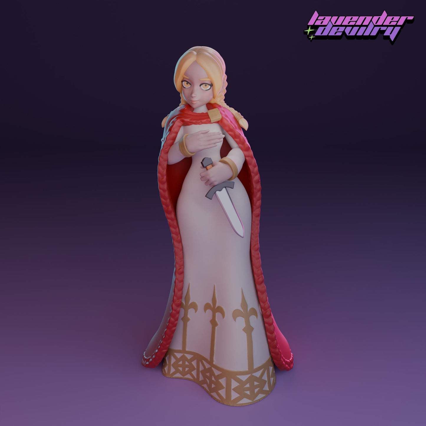 Holy Princess Miniature - 28mm / 32mm / 36mm / 75mm - Lavender Devilry - Resin Printed Figure for D&D, TTRPGs and Board Games