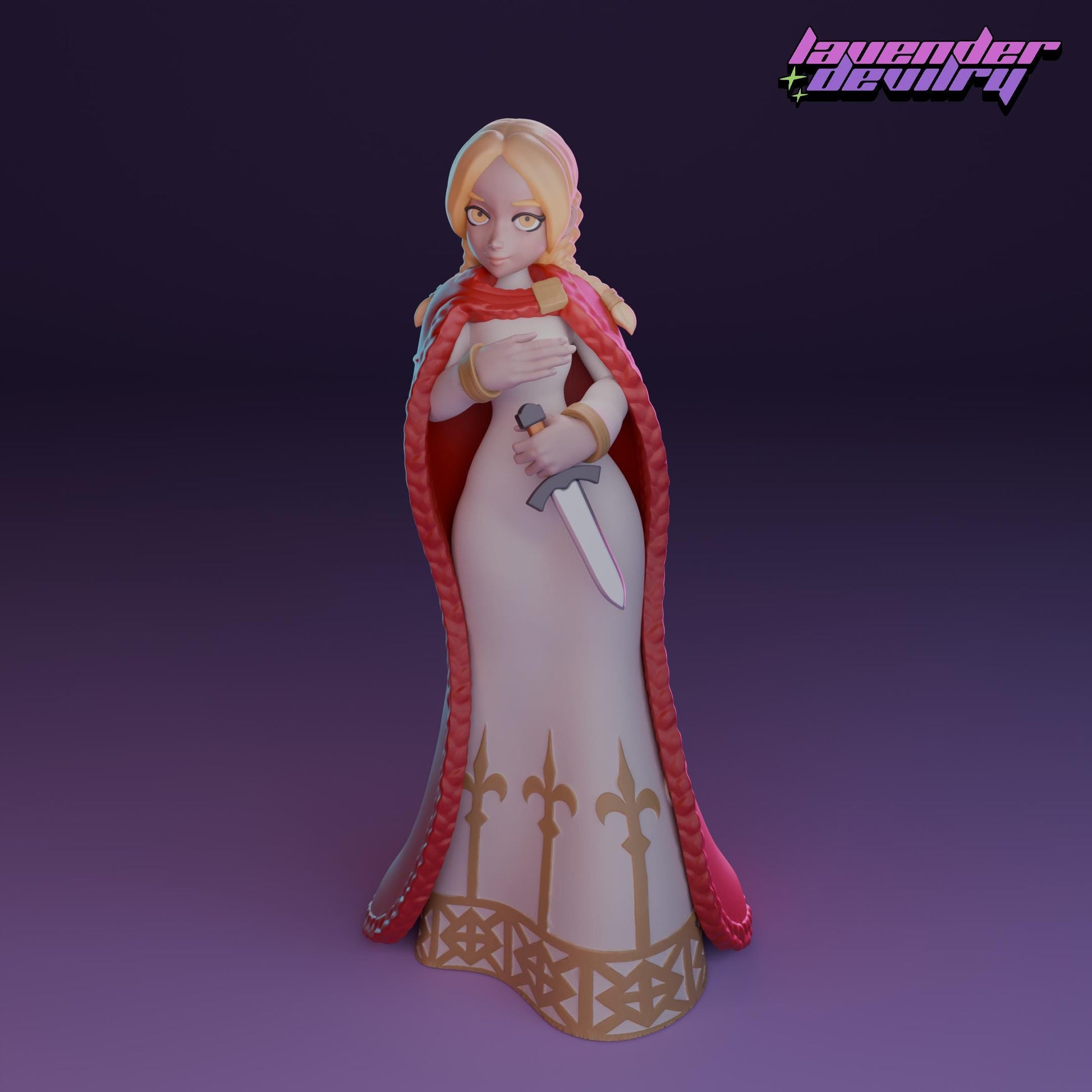 Holy Princess Miniature - 28mm / 32mm / 36mm / 75mm - Lavender Devilry - Resin Printed Figure for D&D, TTRPGs and Board Games