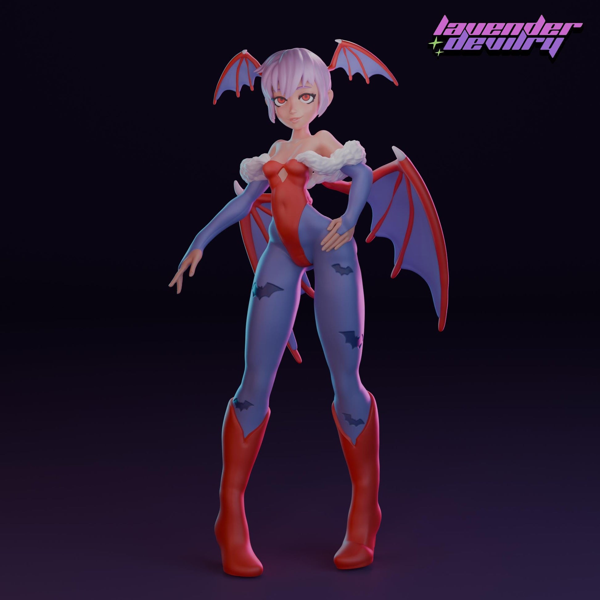 Succubus Lily Miniature - 28mm / 32mm / 36mm / 75mm - Lavender Devilry - Resin Printed Figure for D&D, TTRPGs and Board Games