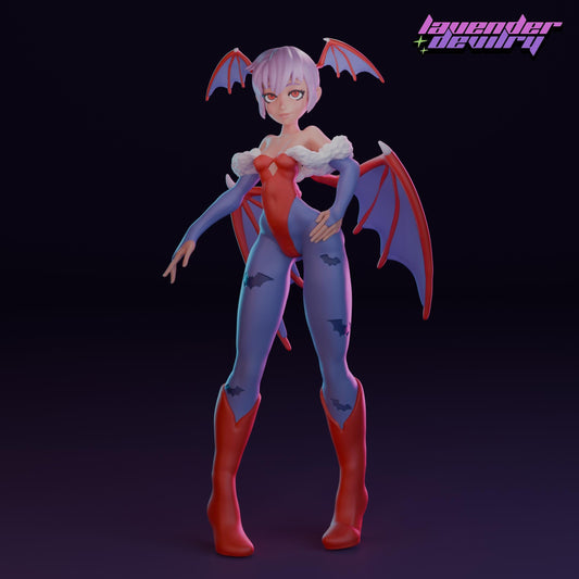 Succubus Lily Miniature - 28mm / 32mm / 36mm / 75mm - Lavender Devilry - Resin Printed Figure for D&D, TTRPGs and Board Games