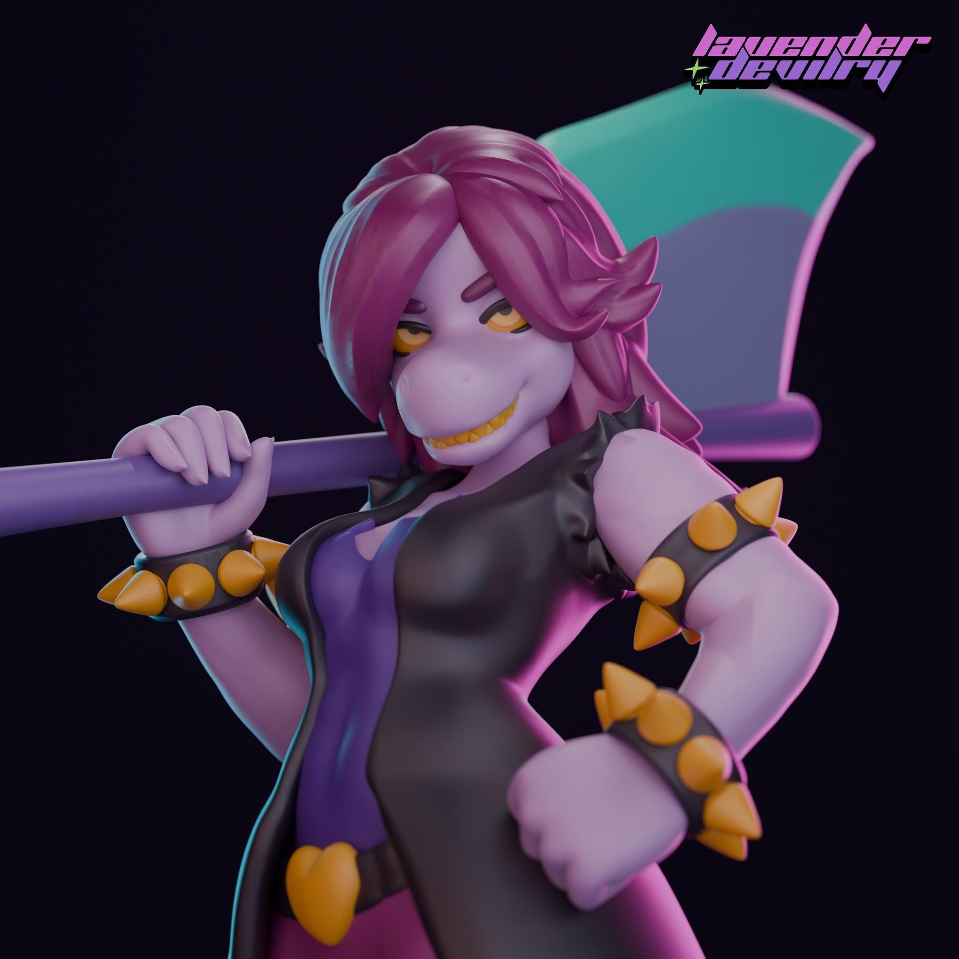 Rudest Buster Miniature (2 Versions) - 28mm / 32mm / 36mm / 75mm - Lavender Devilry - Resin Printed Figure for D&D, TTRPGs and Board Games