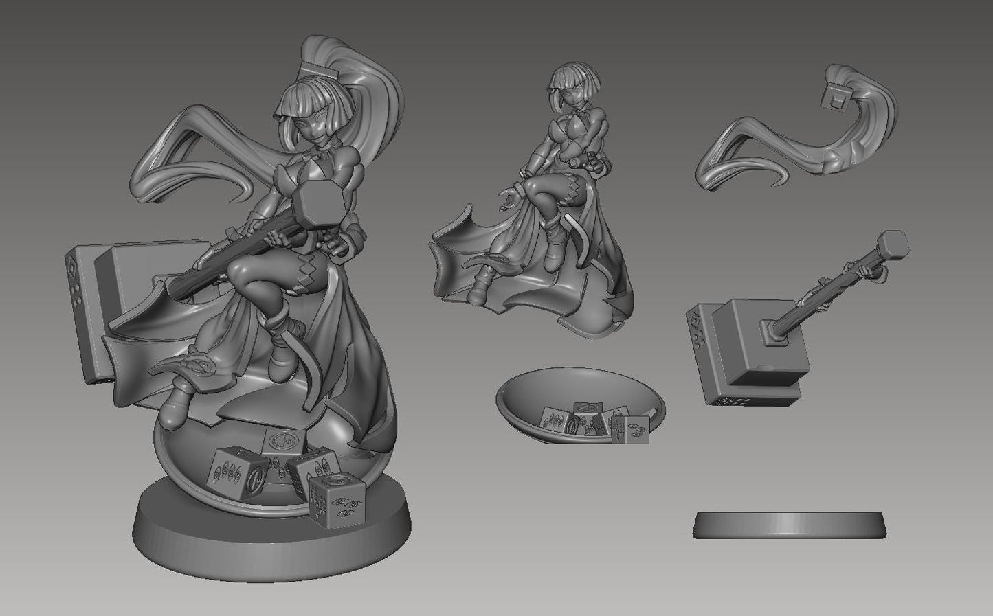 Dice Clan Miniature (4 Variations) - 28mm / 32mm / 36mm - LPOMC - Resin Printed Figure for D&D, TTRPGs, and Board Games