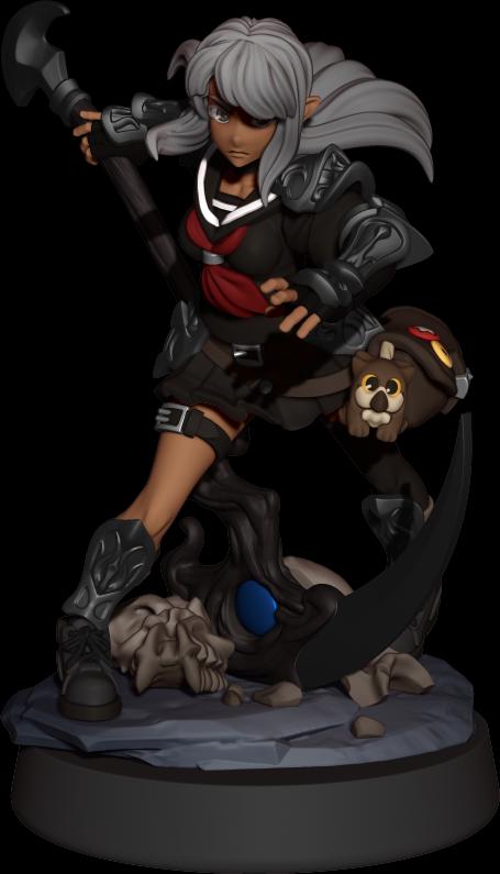 ASD Maru Miniature - 28mm / 32mm / 36mm - LPOMC - Resin Printed Figure for D&D, TTRPGs, and Board Games