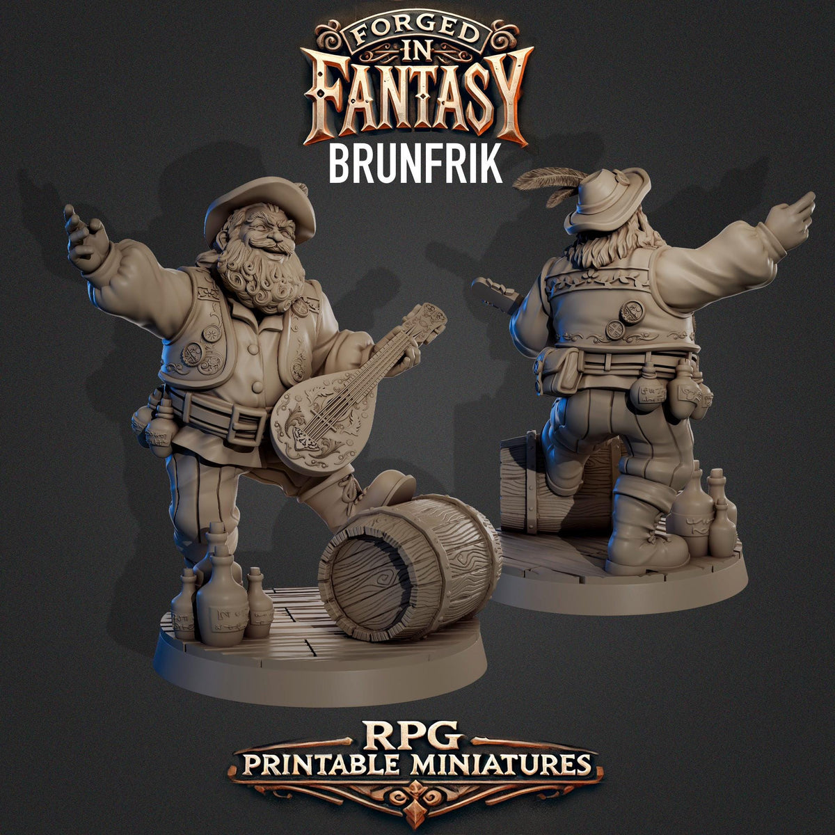 Forged in Fantasy Miniature (6 Variations) - Claudia's Gallery - 28mm / 32mm / 36mm / 75mm - Resin Printed Figure for D&D and TTRPGs