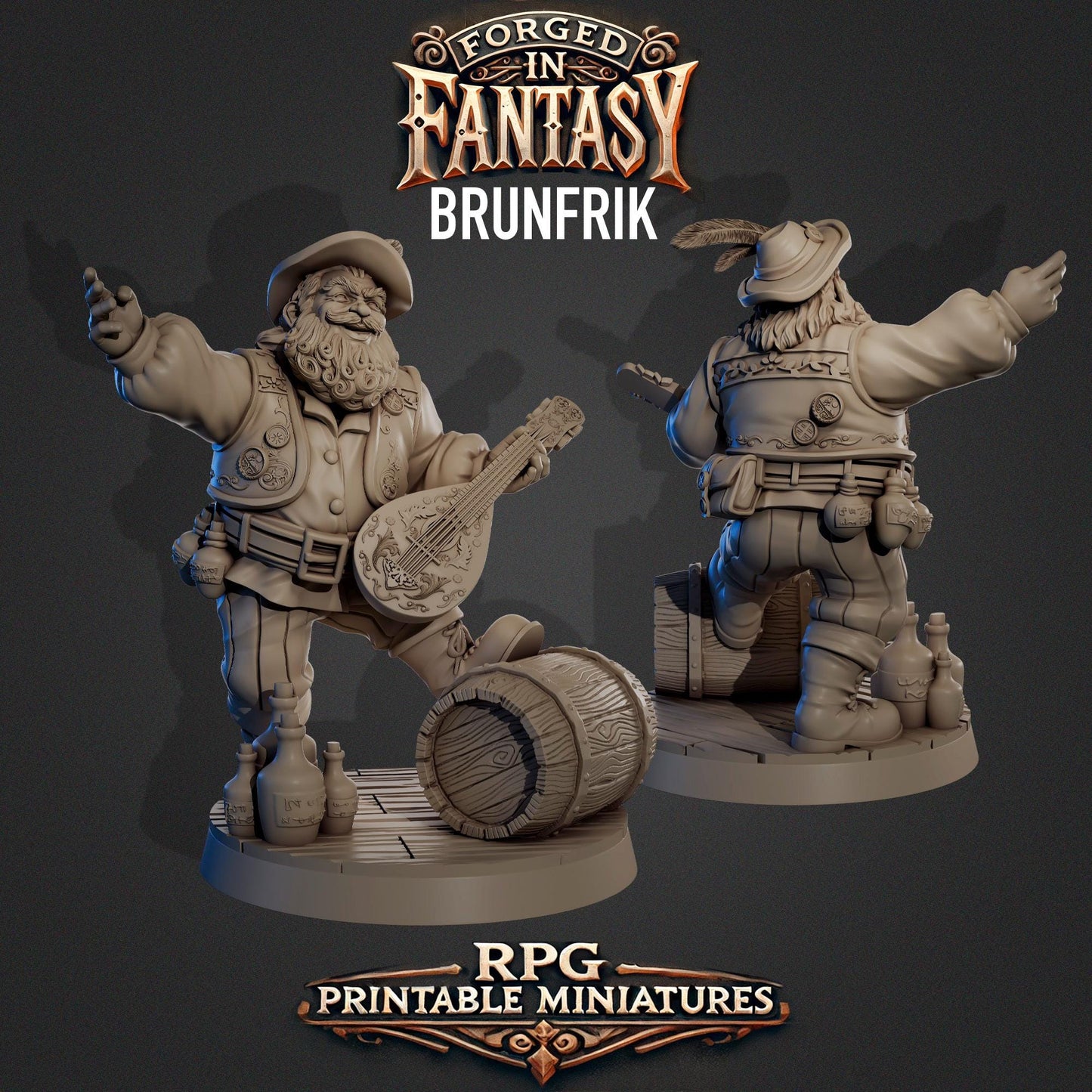 Forged in Fantasy Miniature (6 Variations) - Claudia's Gallery - 28mm / 32mm / 36mm / 75mm - Resin Printed Figure for D&D and TTRPGs