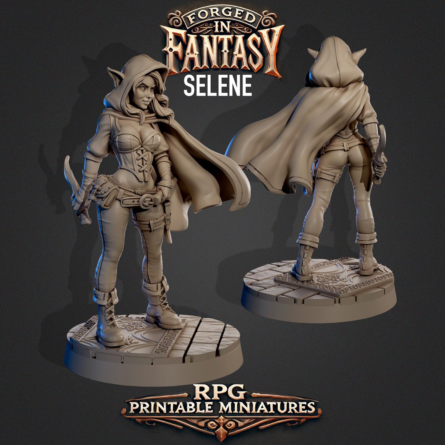 Forged in Fantasy Miniature (6 Variations) - Claudia's Gallery - 28mm / 32mm / 36mm / 75mm - Resin Printed Figure for D&D and TTRPGs