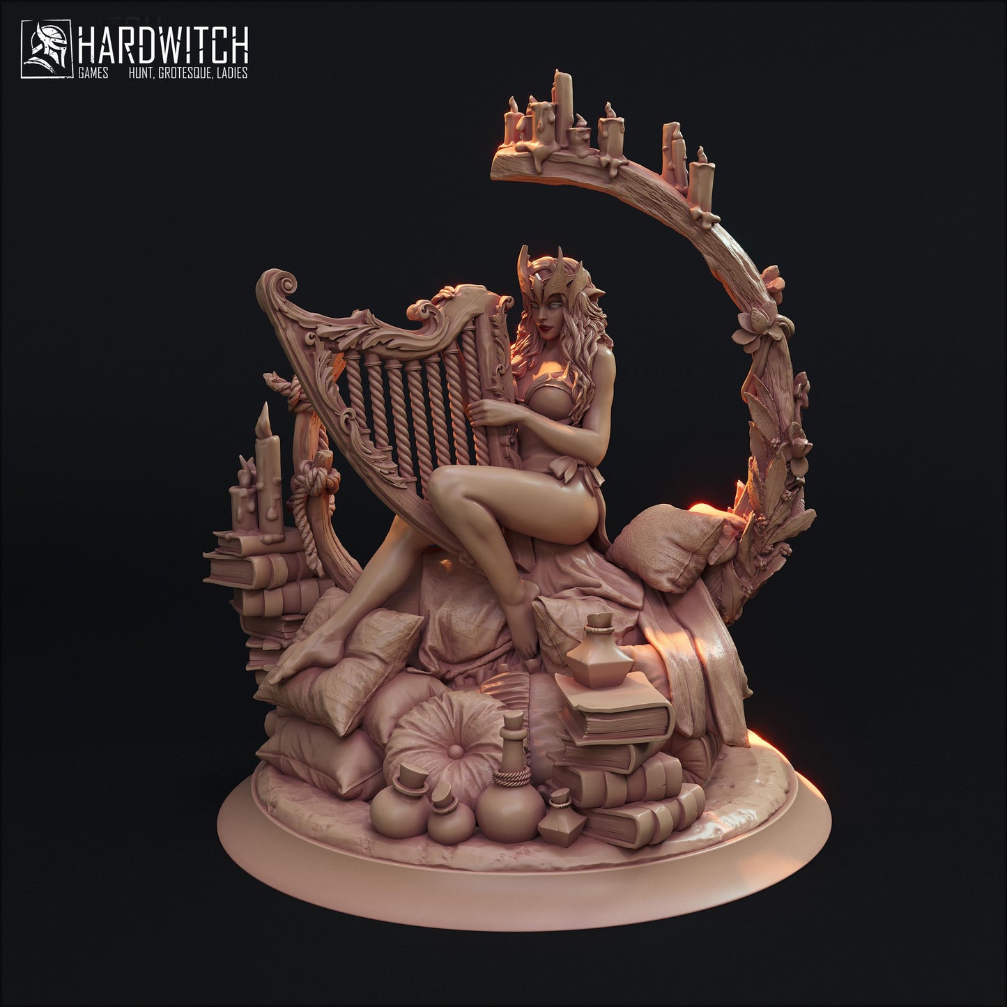 Almanil Aldar Miniature (w/NSFW Option) - 28mm / 32mm / 36mm / 75mm -HardWitch Games- Resin Printed Figure for D&D, TTRPGs, and Board Games