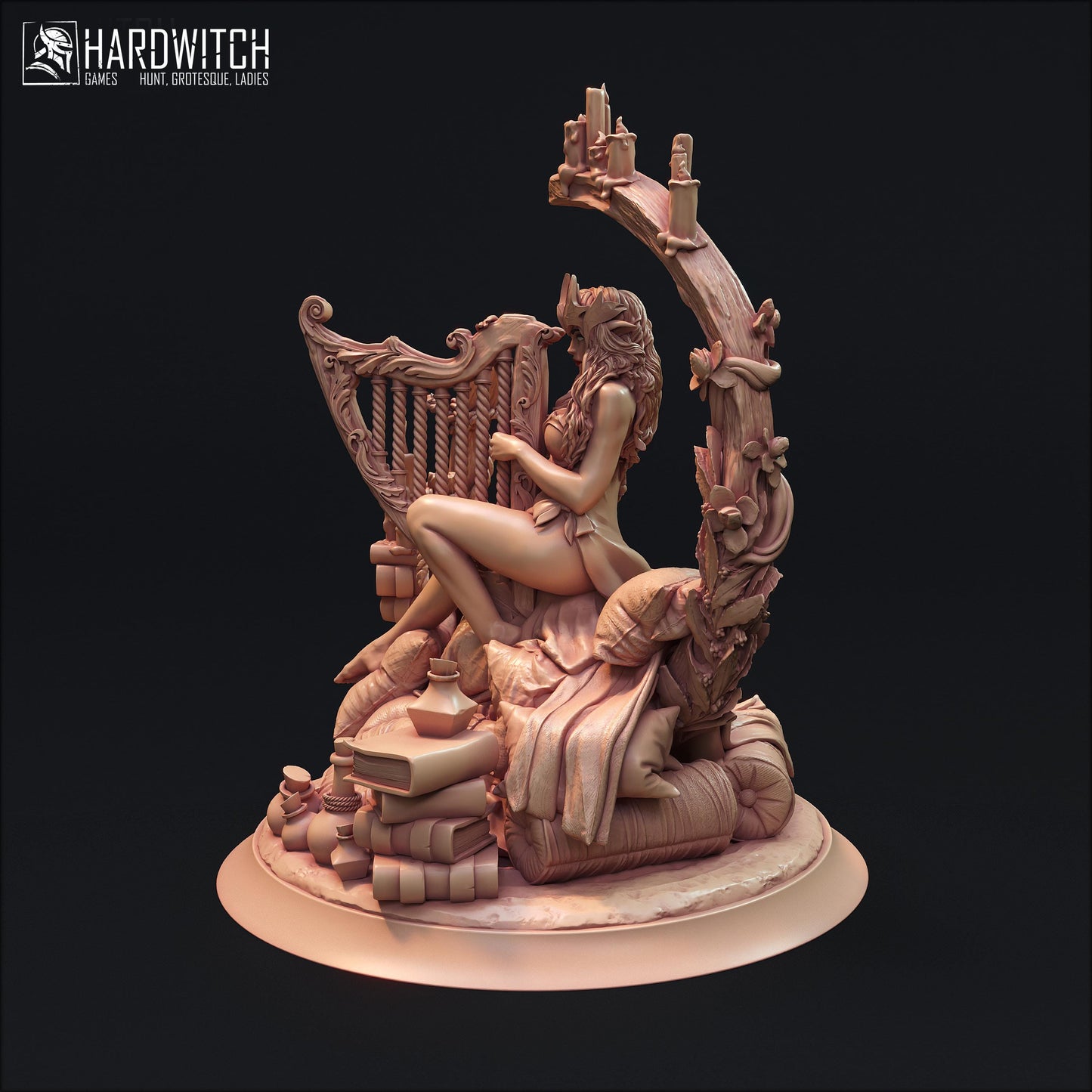 Almanil Aldar Miniature (w/NSFW Option) - 28mm / 32mm / 36mm / 75mm -HardWitch Games- Resin Printed Figure for D&D, TTRPGs, and Board Games