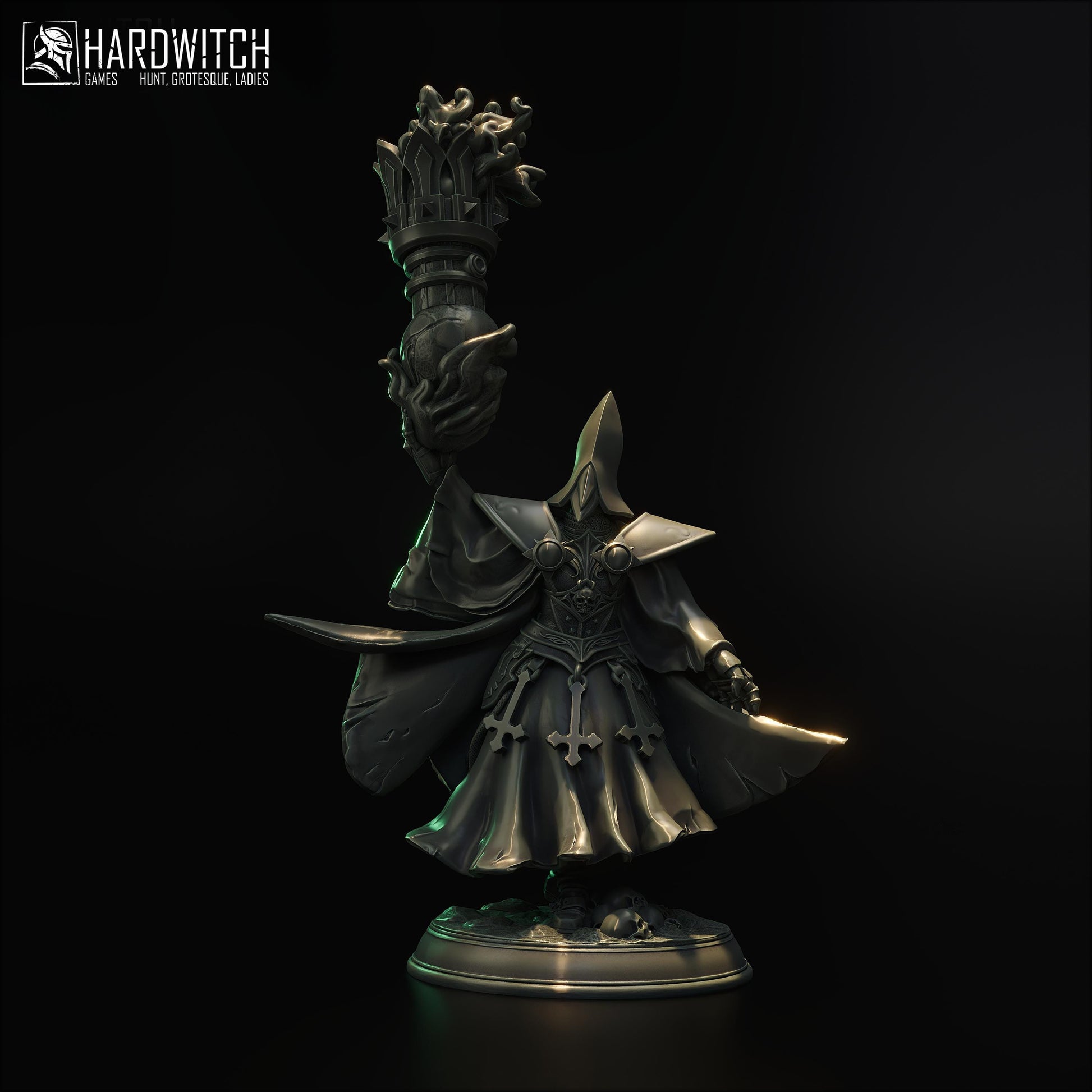 Bomb Witch Miniature - 28mm / 32mm / 36mm / 75mm - HardWitch Games - Resin Printed Figure for D&D, TTRPGs, and Board Games