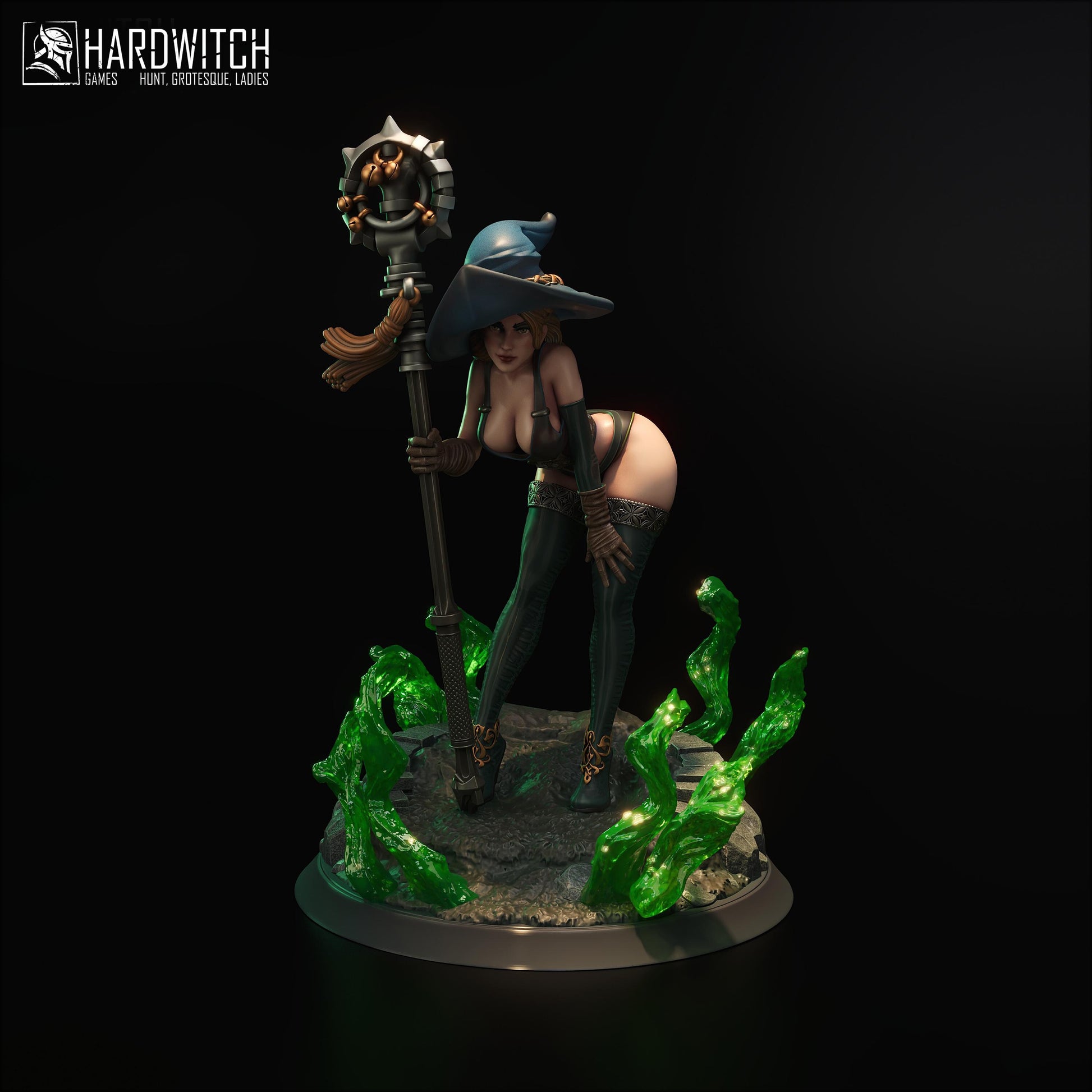 Sorceress Brietta Stax Figure - 75mm / 120mm - HardWitch Games - Collectible Resin Printed Statue for Painting & Display