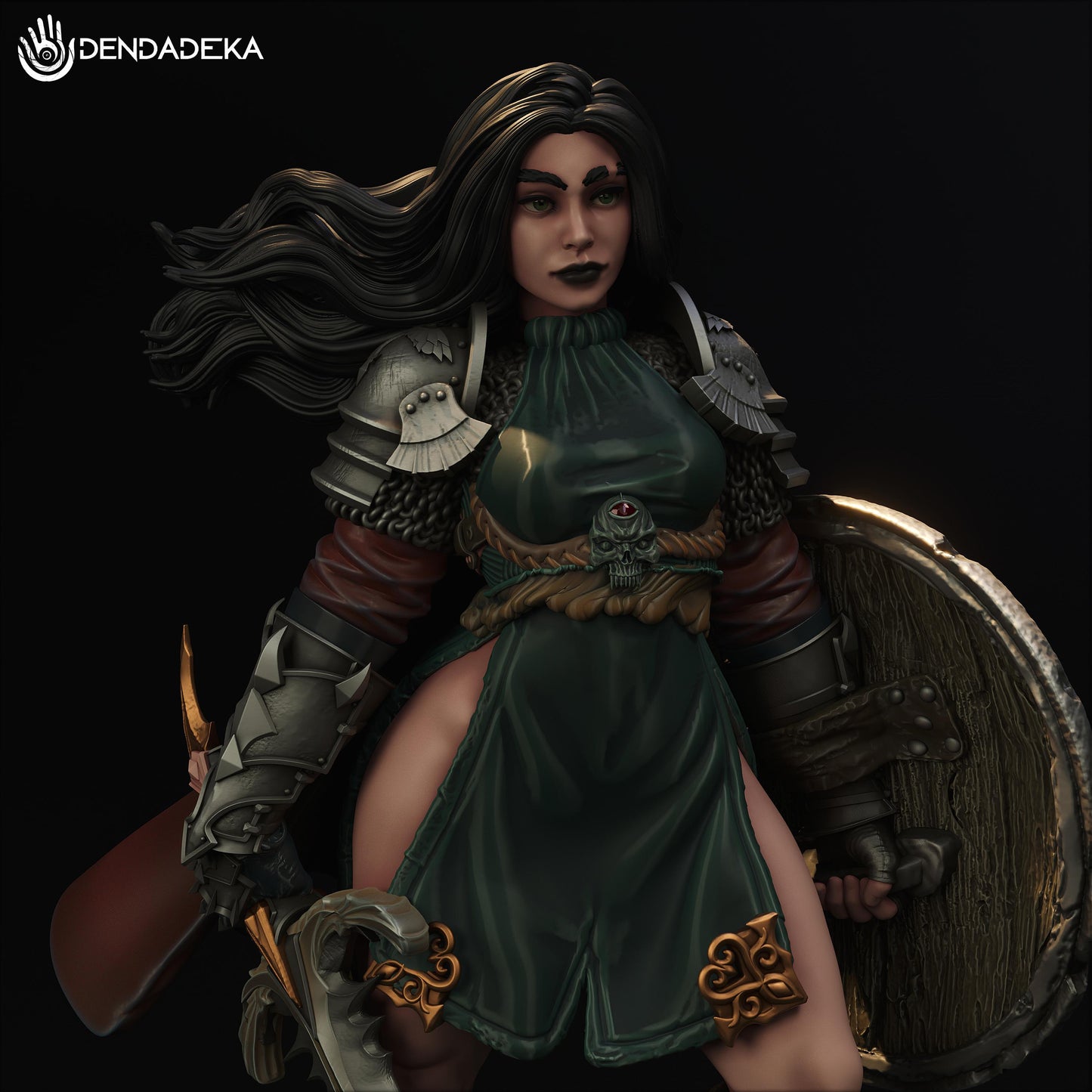 Paladin Argana Stroim Figure (w/NSFW Option) - 75mm / 120mm - Dendadeka - Collectible Resin Printed Statue for Painting & Display