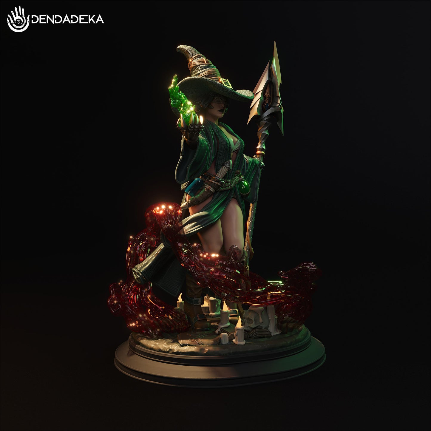 Witch Fogarda Tride Figure (w/NSFW Option) - 75mm / 120mm - Dendadeka - Collectible Resin Printed Statue for Painting & Display