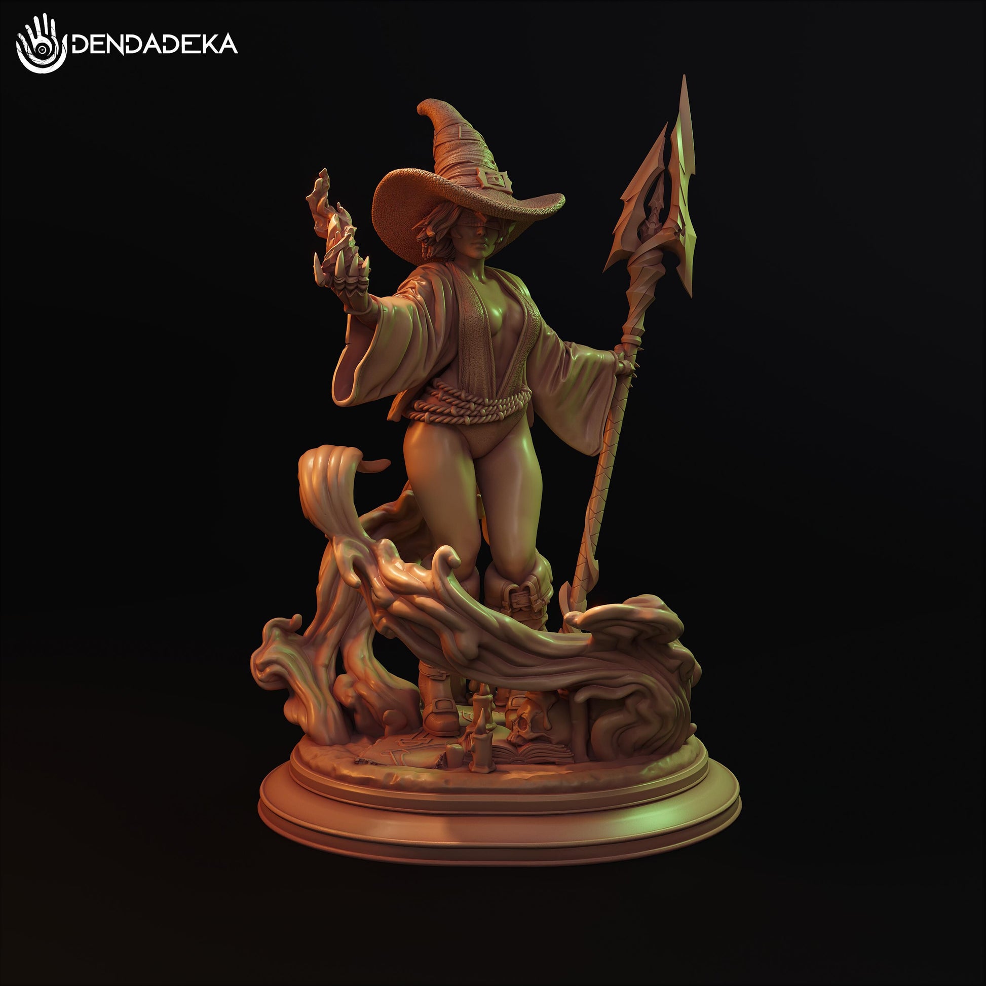 Witch Fogarda Tride Figure (w/NSFW Option) - 75mm / 120mm - Dendadeka - Collectible Resin Printed Statue for Painting & Display