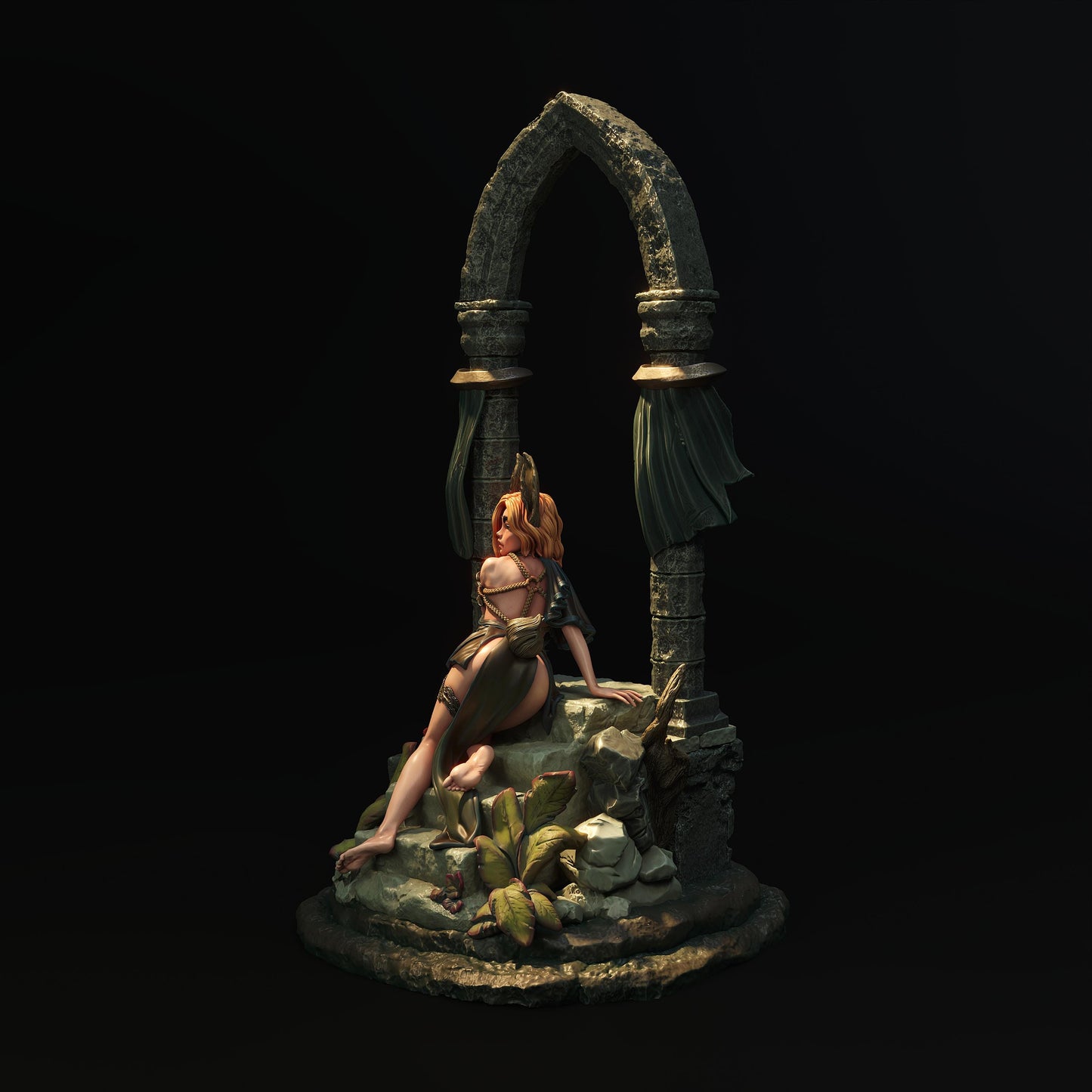 Rabbitkin Soina Luun Figure (w/NSFW Option) - 75mm / 120mm - Dendadeka - Collectible Resin Printed Statue for Painting & Display