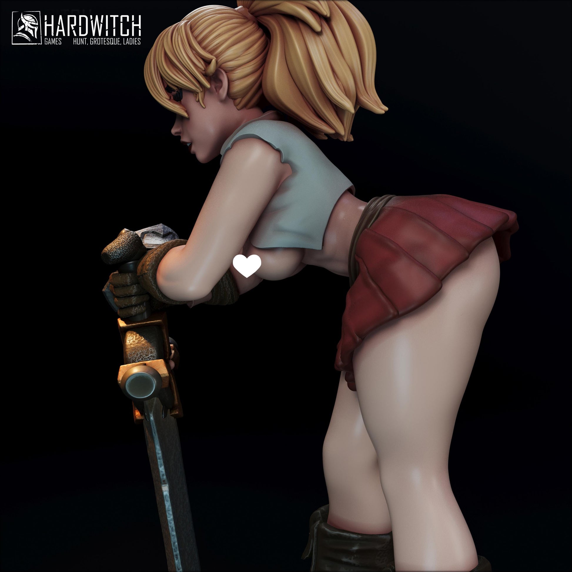 Mercenary Isabella Cordis Figure (w/NSFW Option) - 75mm / 120mm - HardWitch Games - Collectible Resin Printed Statue for Painting & Display