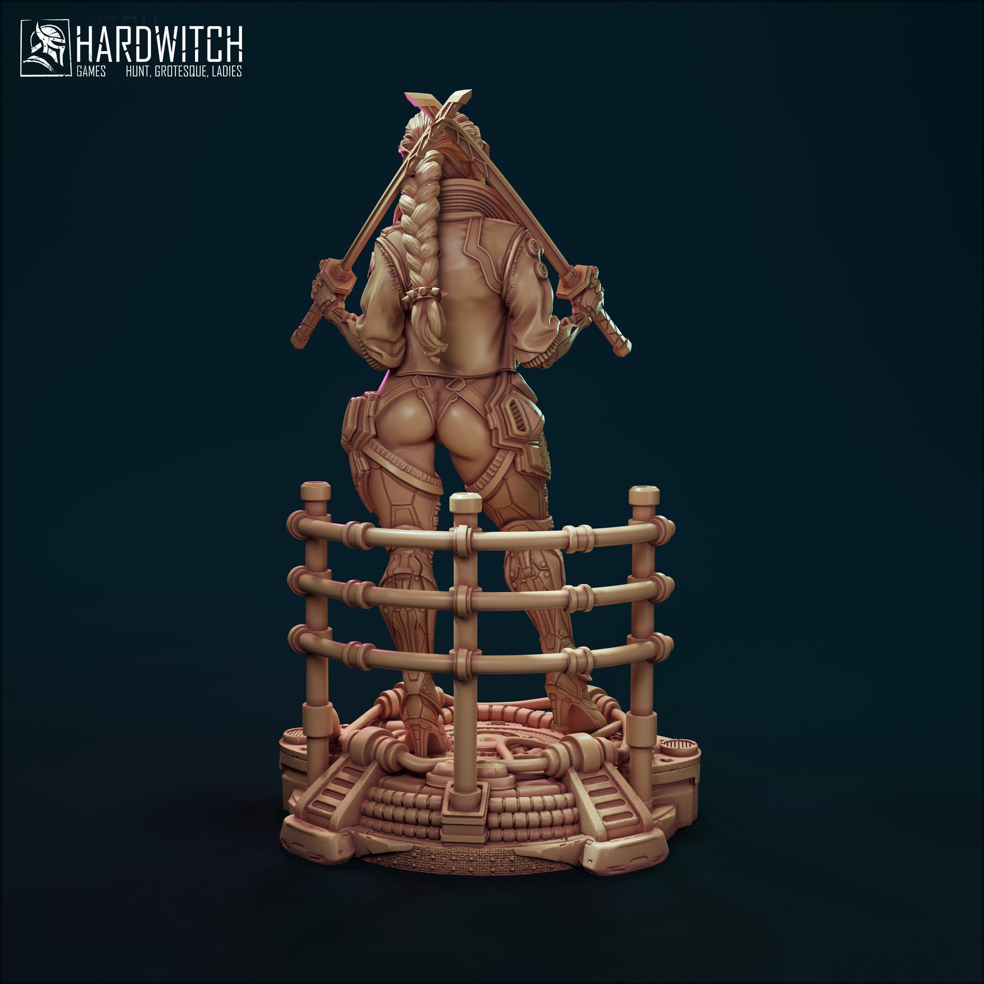Edgerunner Martena Trambaleen Figure - 75mm / 154mm - HardWitch Games - Collectible Resin Printed Statue for Painting & Display
