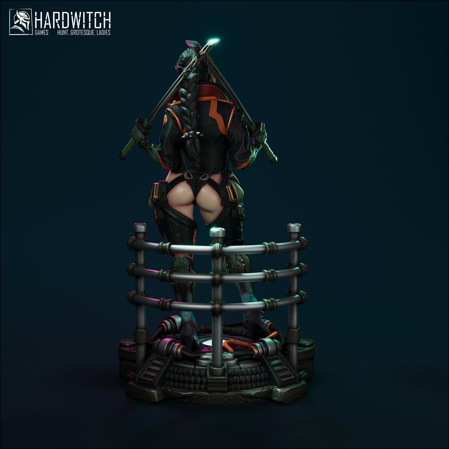Edgerunner Martena Trambaleen Figure - 75mm / 154mm - HardWitch Games - Collectible Resin Printed Statue for Painting & Display