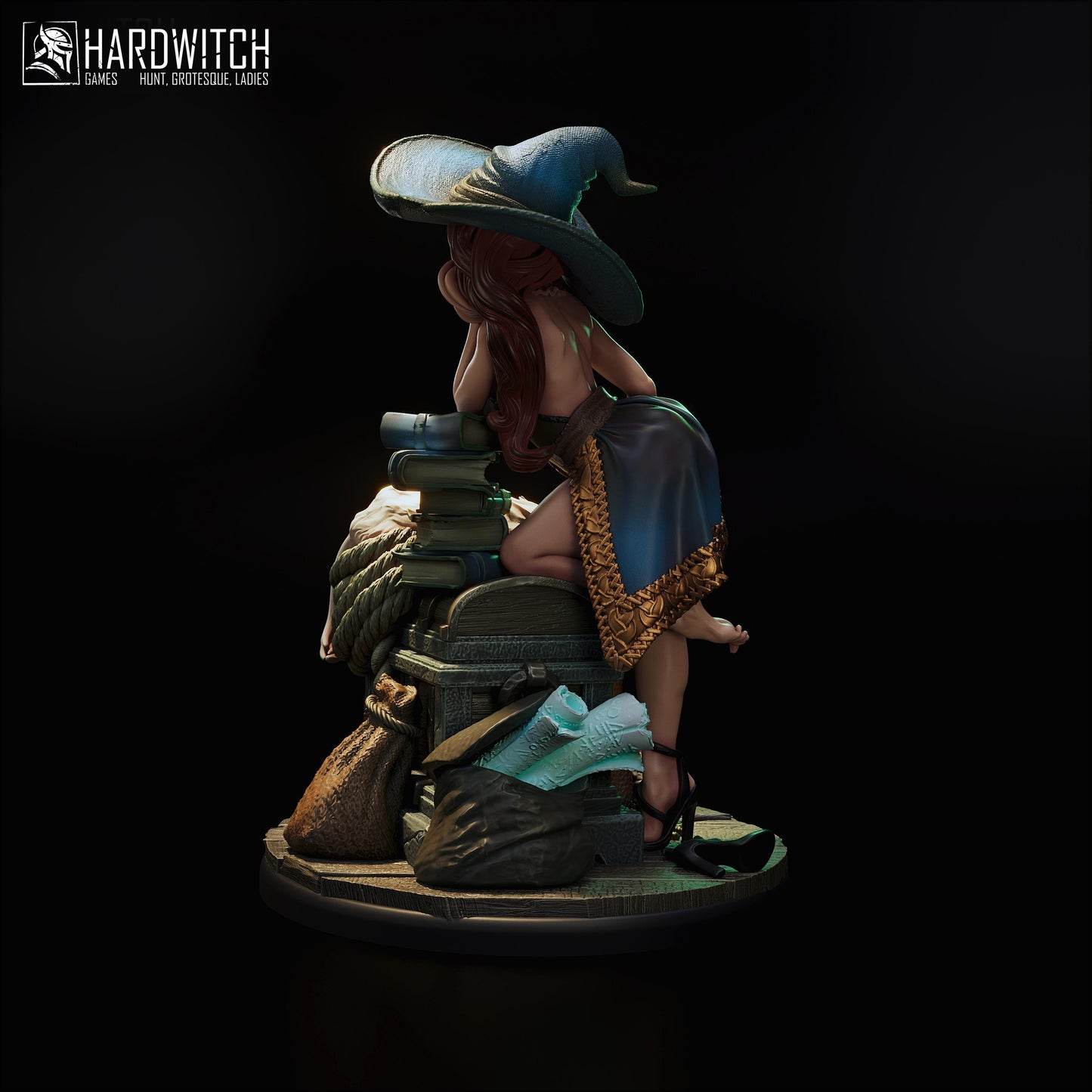 Sorceress Sandra Paxter Miniature (w/NSFW Option) - 75mm / 120mm - HardWitch Games - Collectible Resin Printed Statue for Painting & Display
